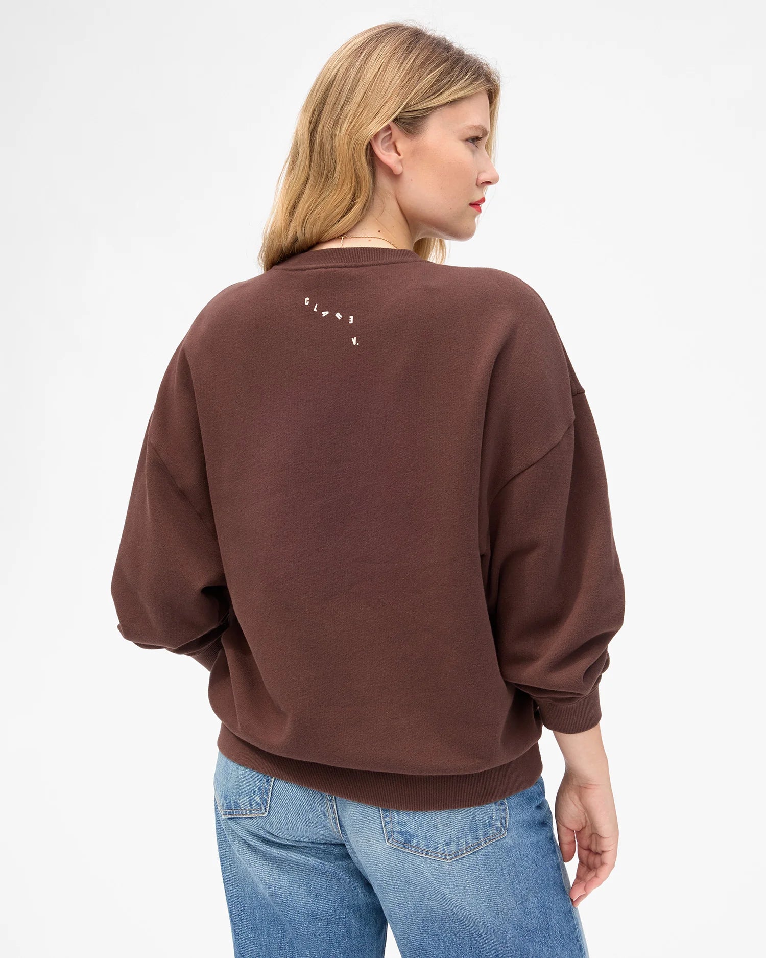 Oversized Sweatshirt in Chocolate with Cream Block Ciao