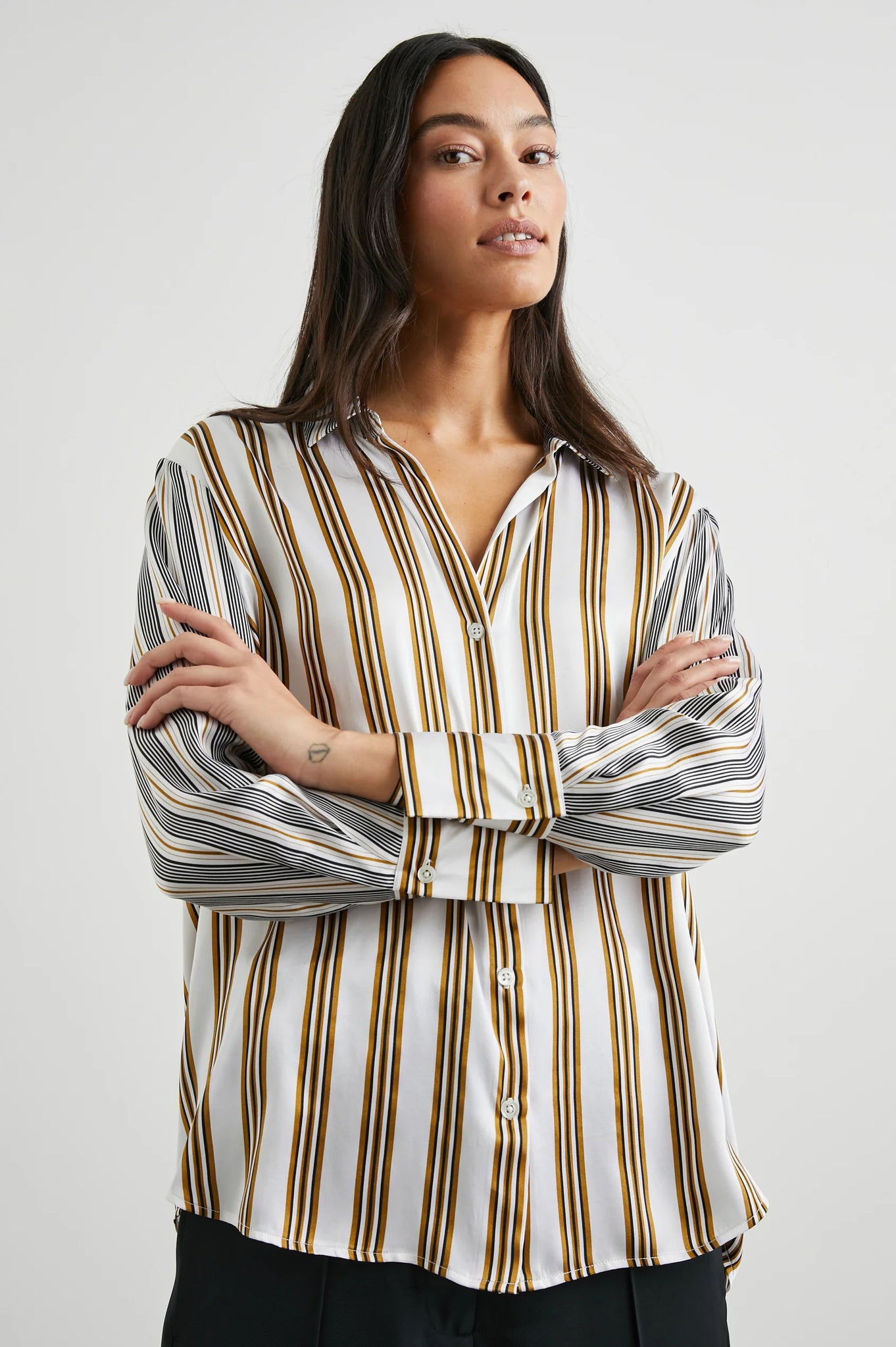 Dorian Shirt in Bronze Mix Stripe