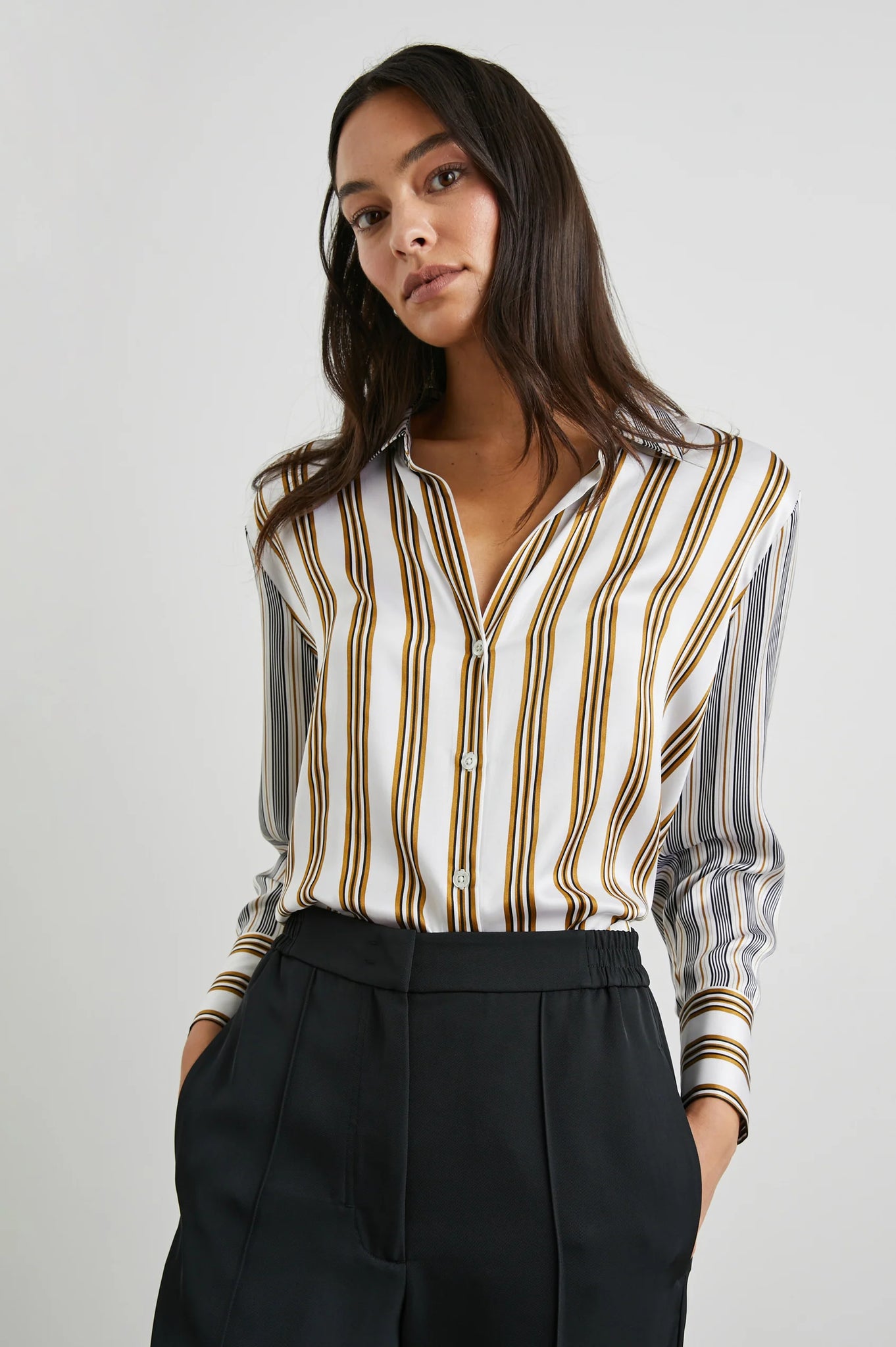 Dorian Shirt in Bronze Mix Stripe