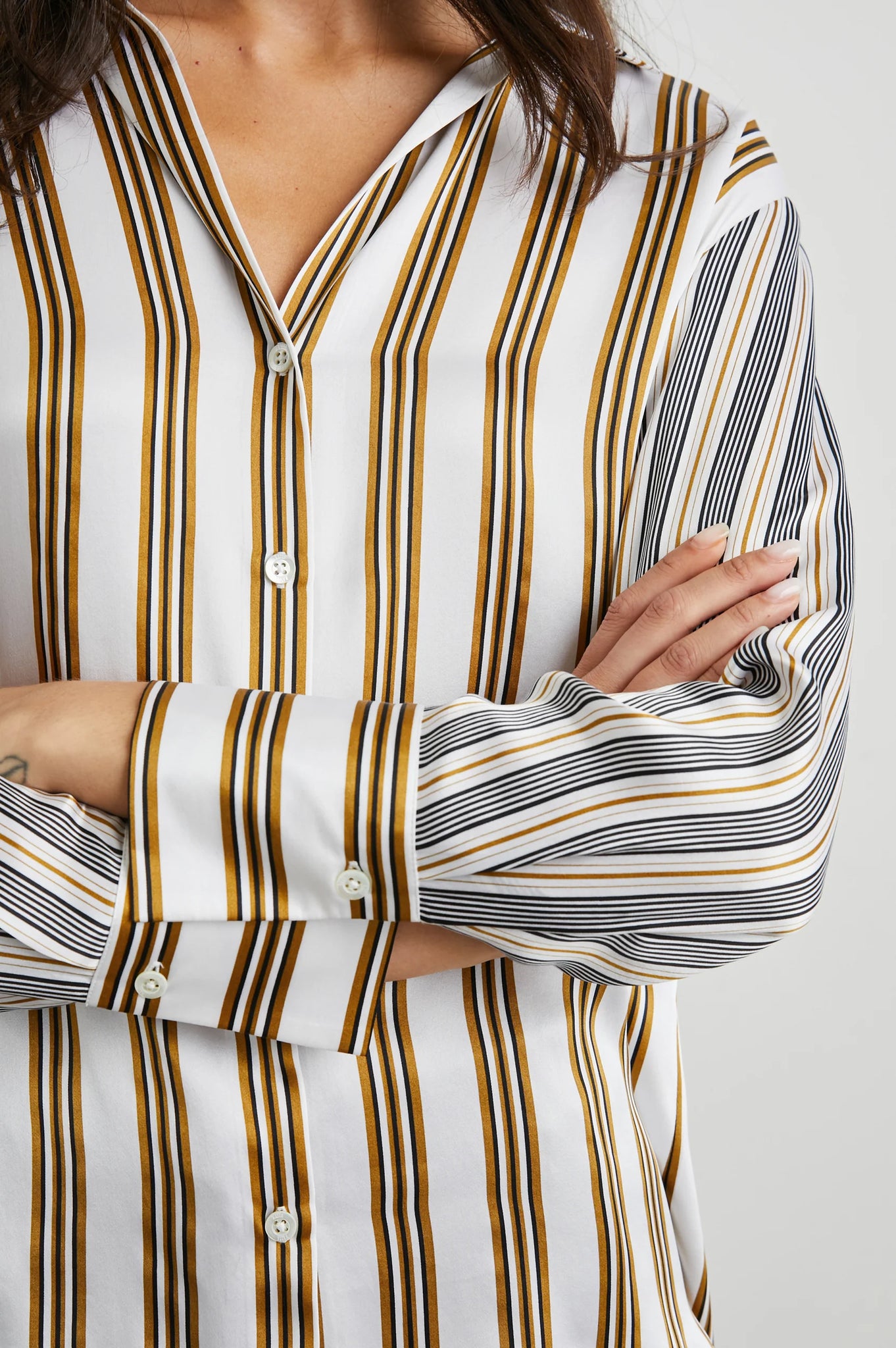 Dorian Shirt in Bronze Mix Stripe