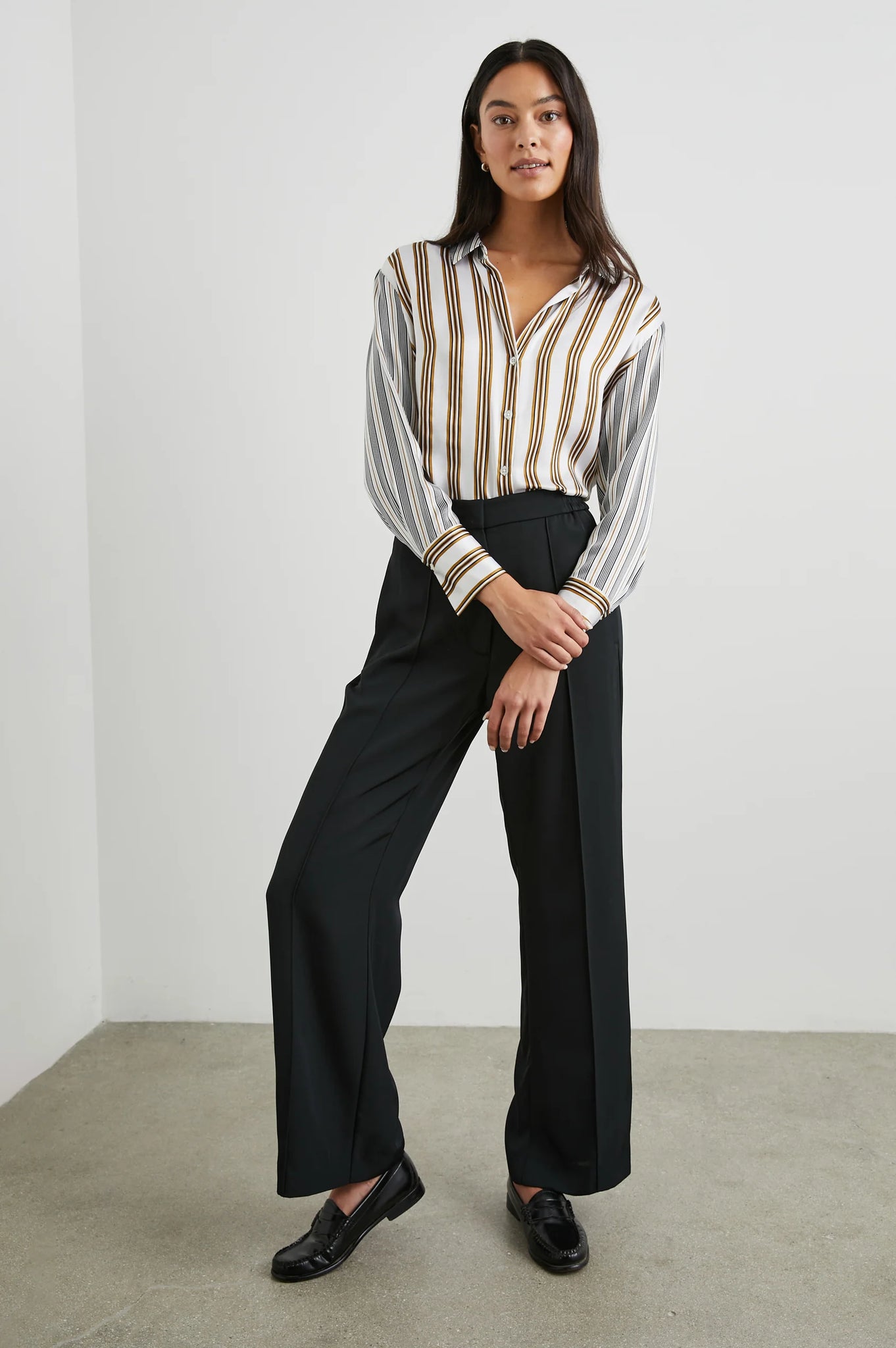 Dorian Shirt in Bronze Mix Stripe