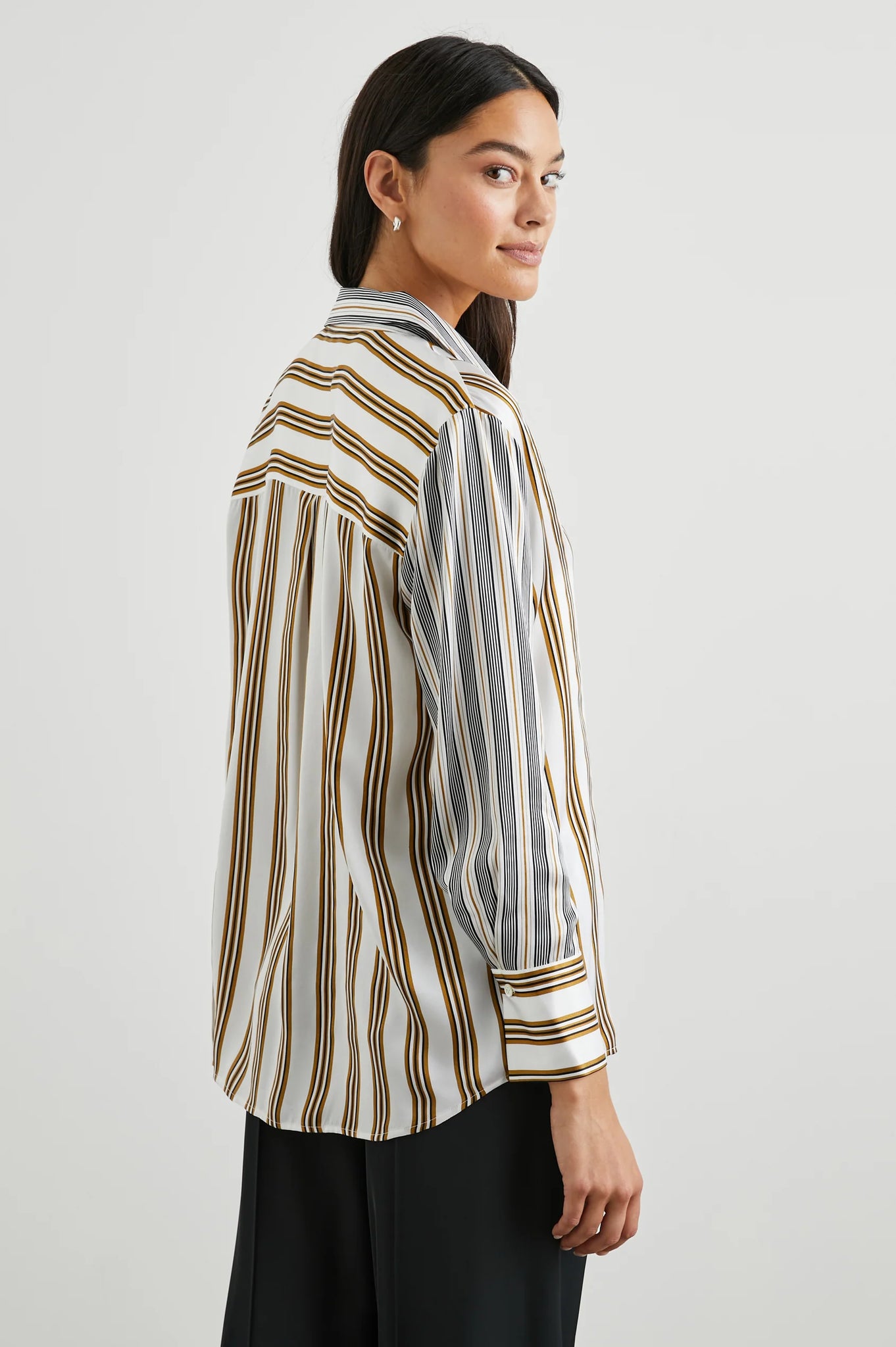 Dorian Shirt in Bronze Mix Stripe