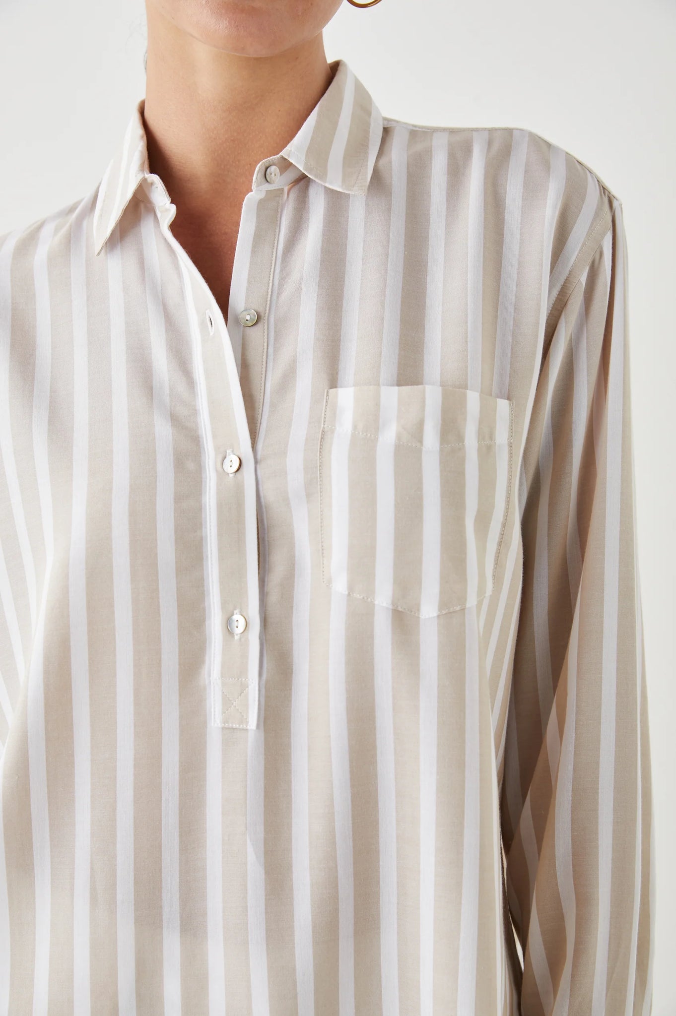 Elle Shirt in Natural Stripe