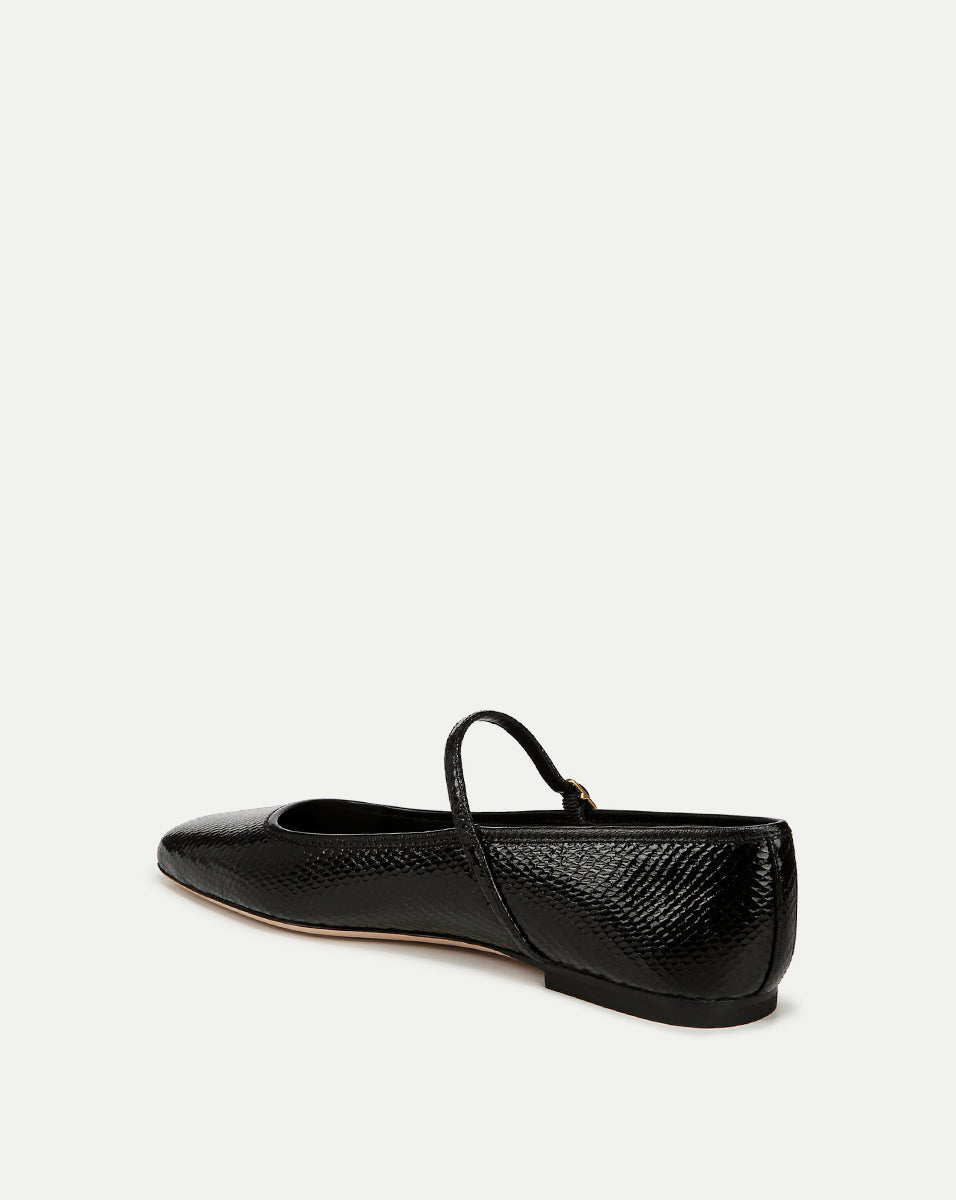 Ellie Mary Jane Flat in Black