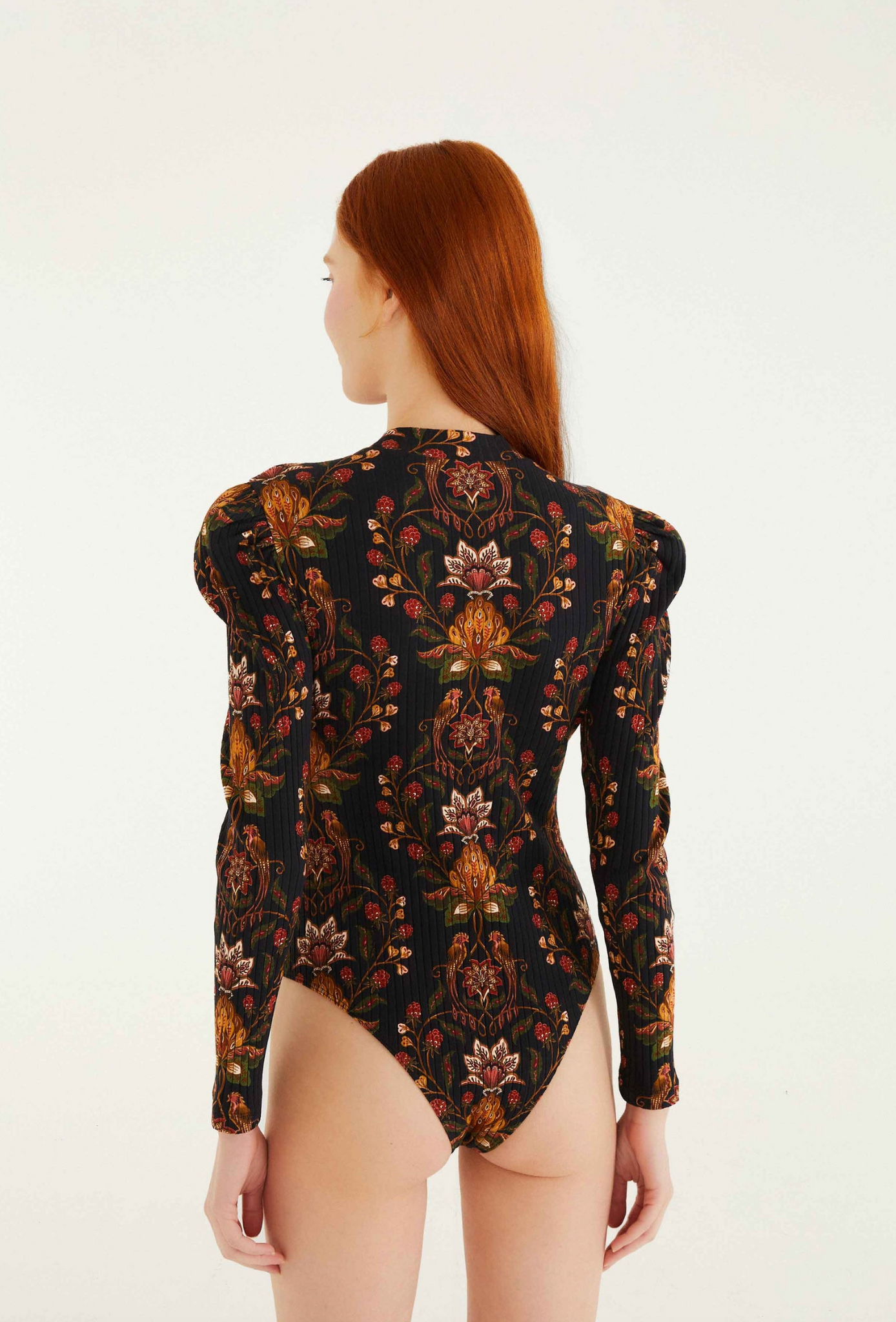 Berry Garden Black Bodysuit