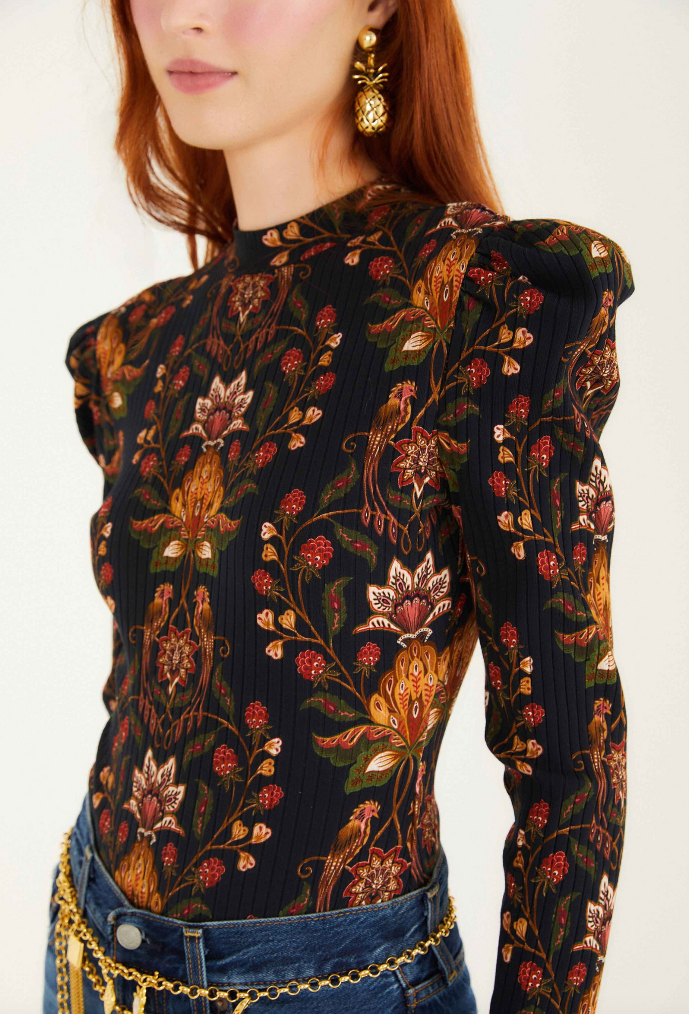 Berry Garden Black Bodysuit