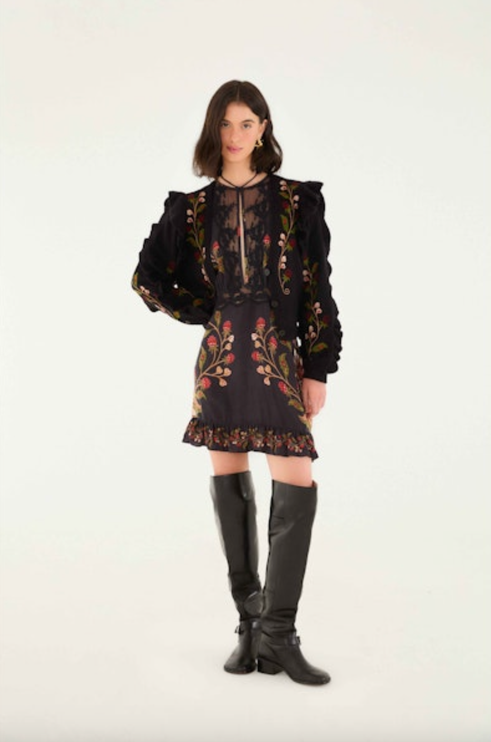 Berry Embroidery Knit Cardigan