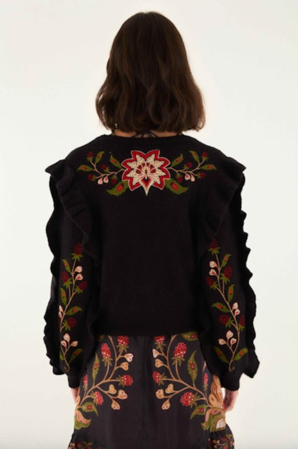 Berry Embroidery Knit Cardigan
