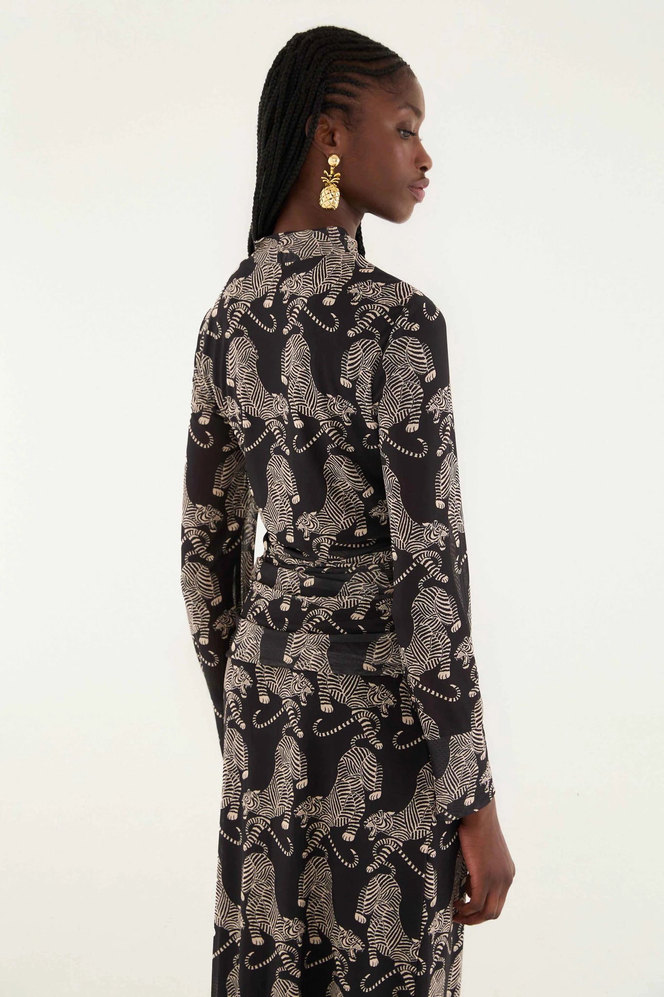 Black Tigers Black Tulle Blouse
