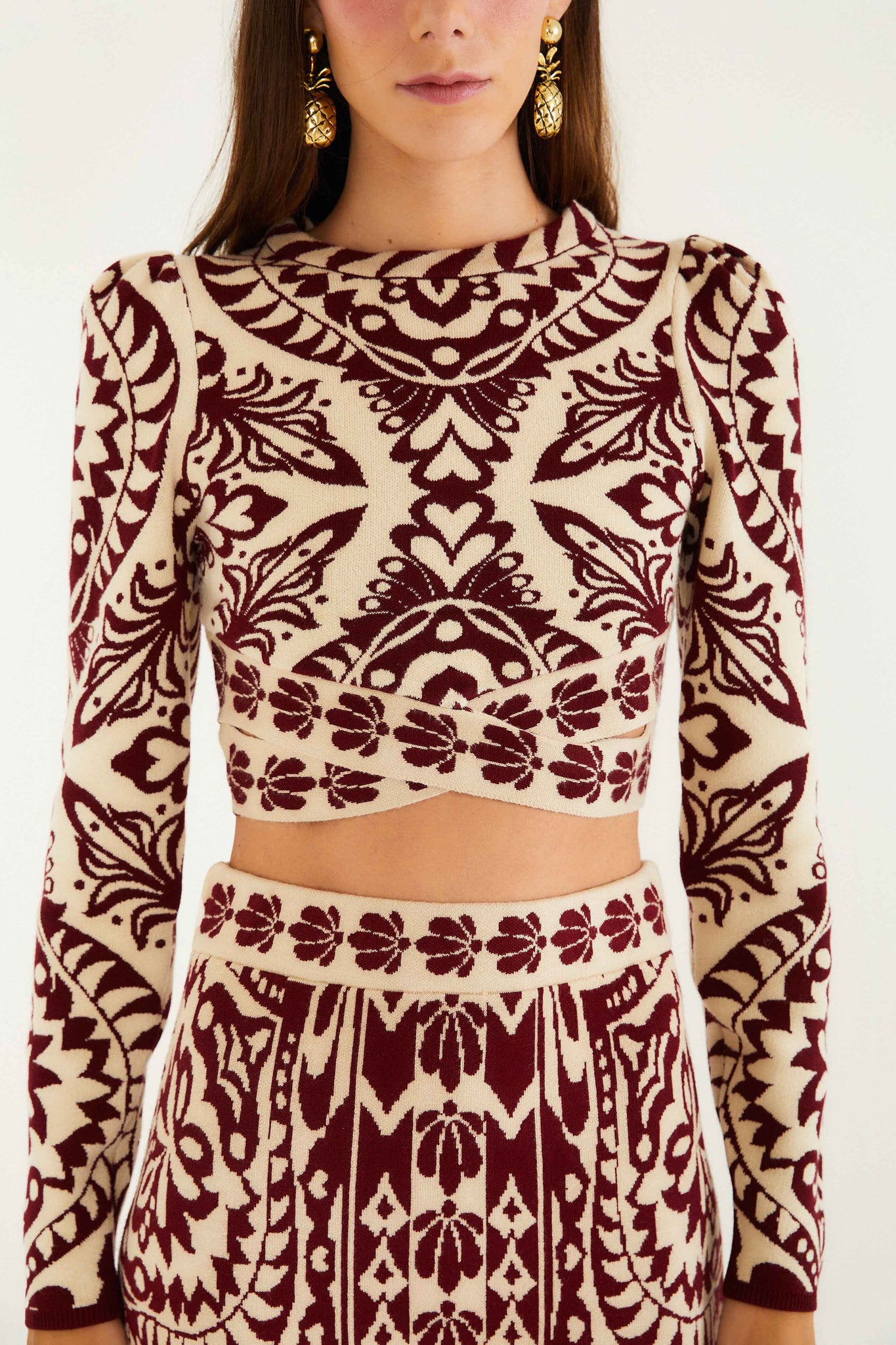Pineapple Love Burgundy Knit Top