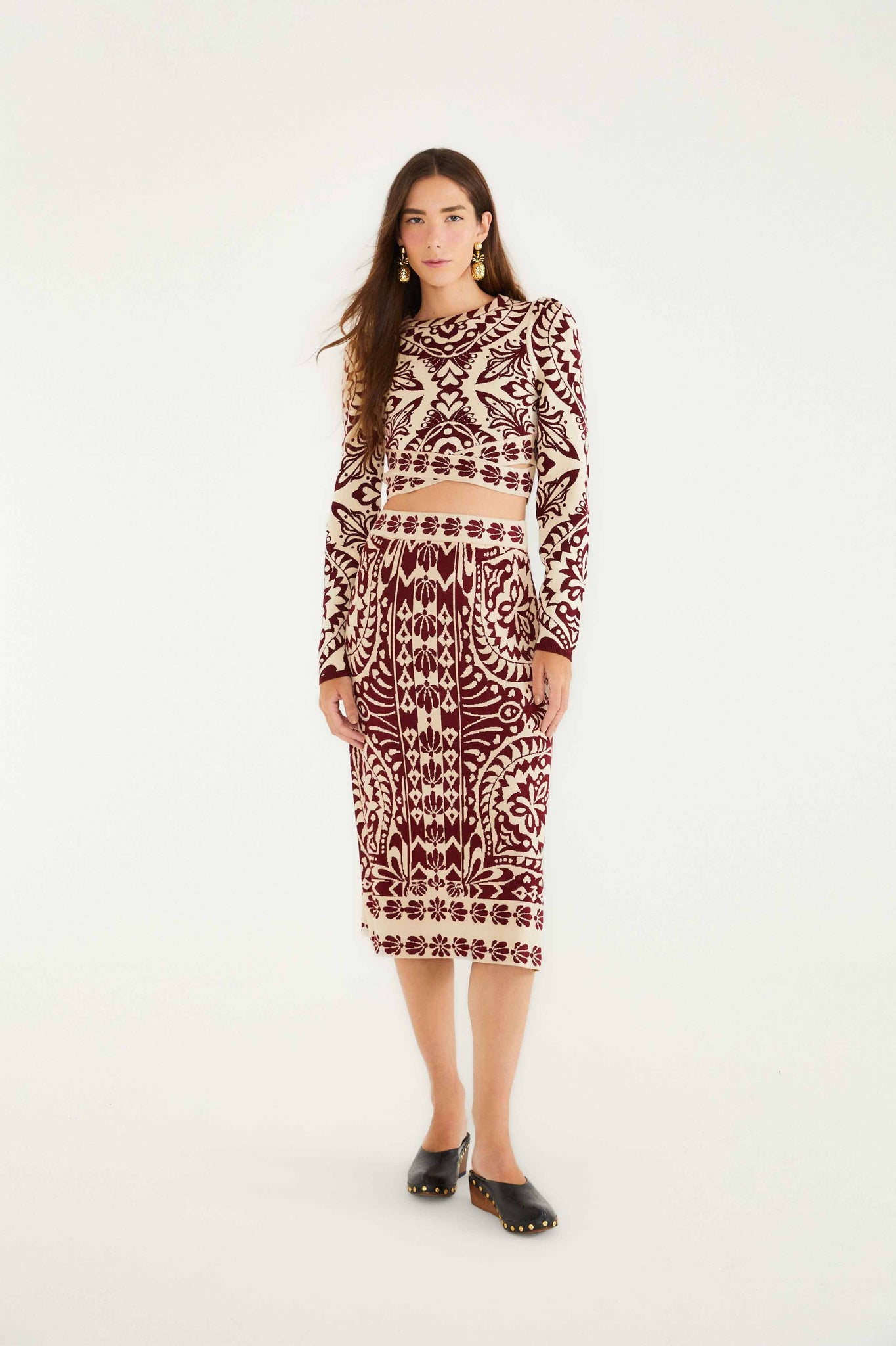 Pineapple Love Burgundy Knit Top