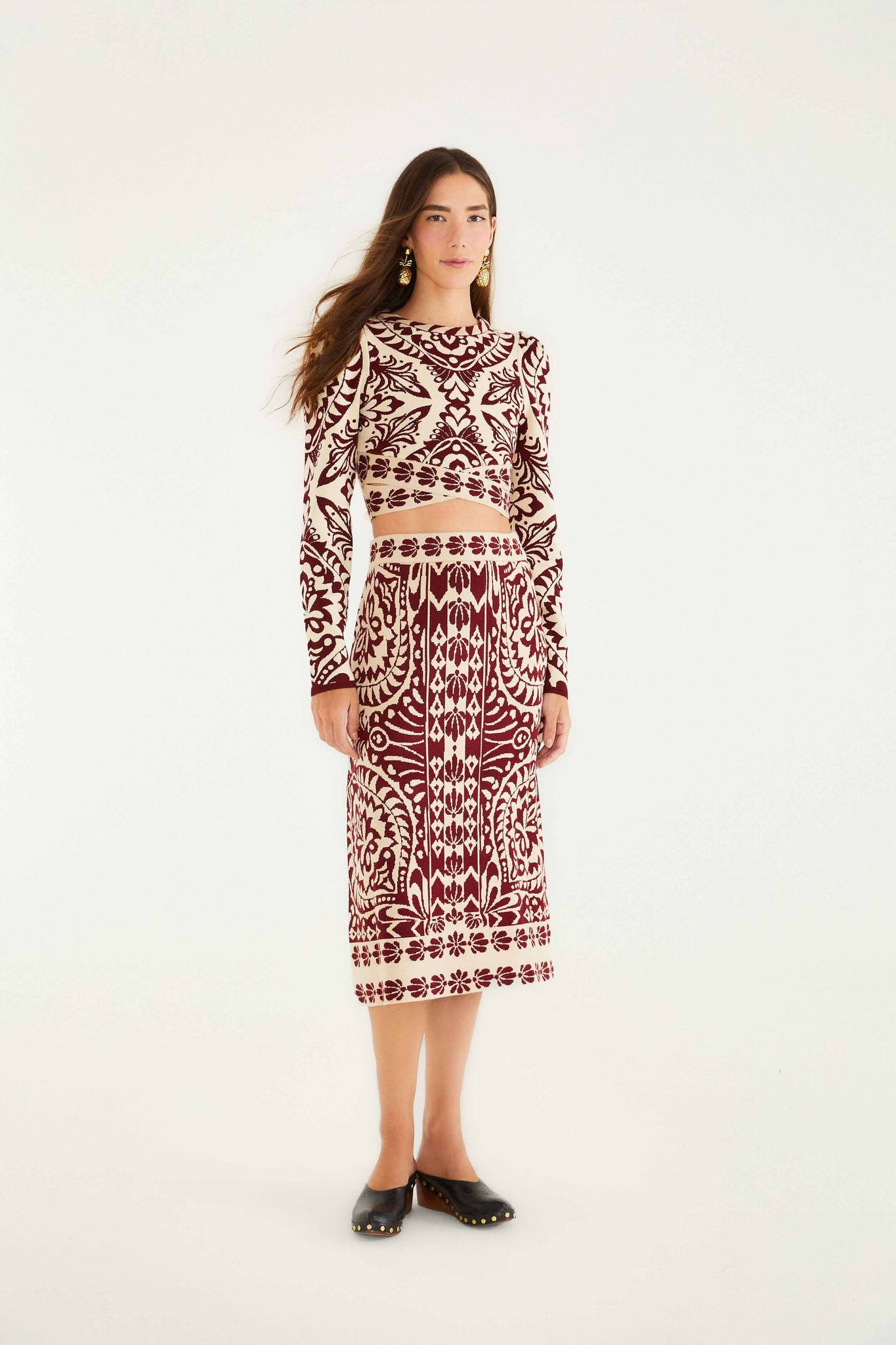 Pineapple Love Knit Midi Skirt