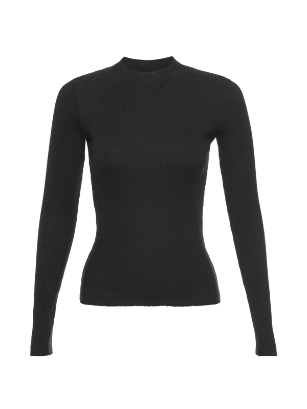 Gina Long Sleeve Top in Jet Black