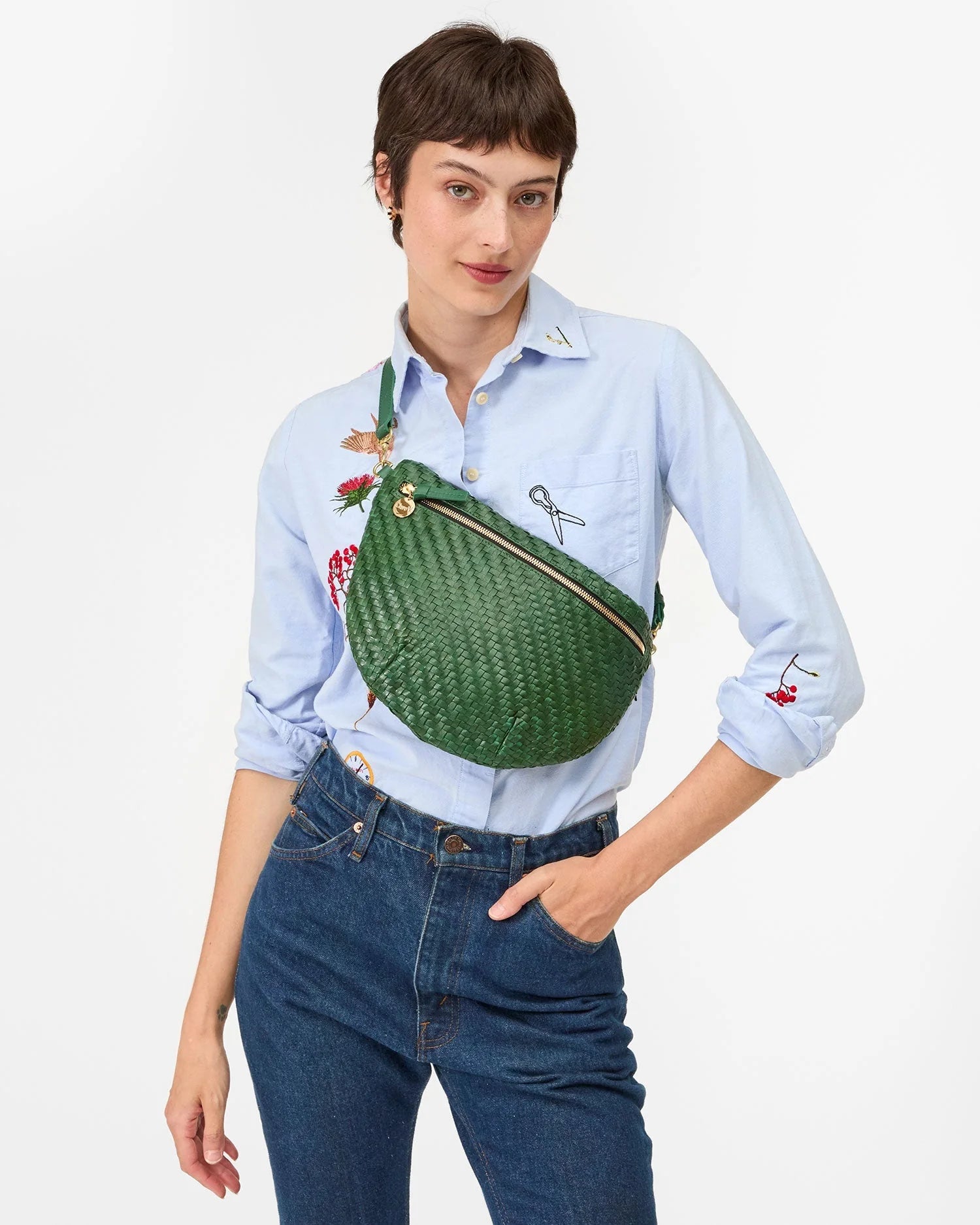 Grande Fanny in Evergreen Woven Zig-Zag