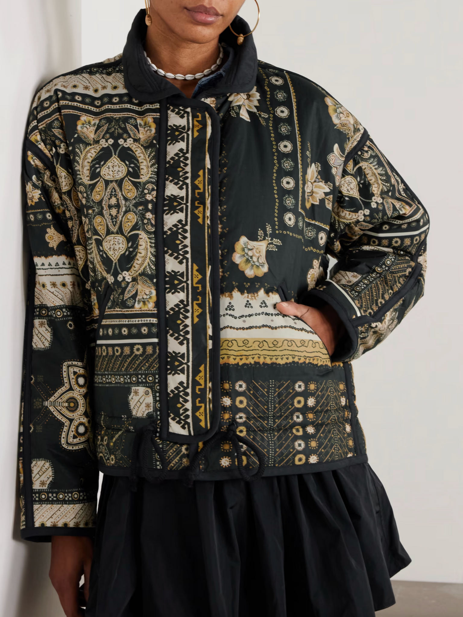 Granger Coat in Black/Ochre