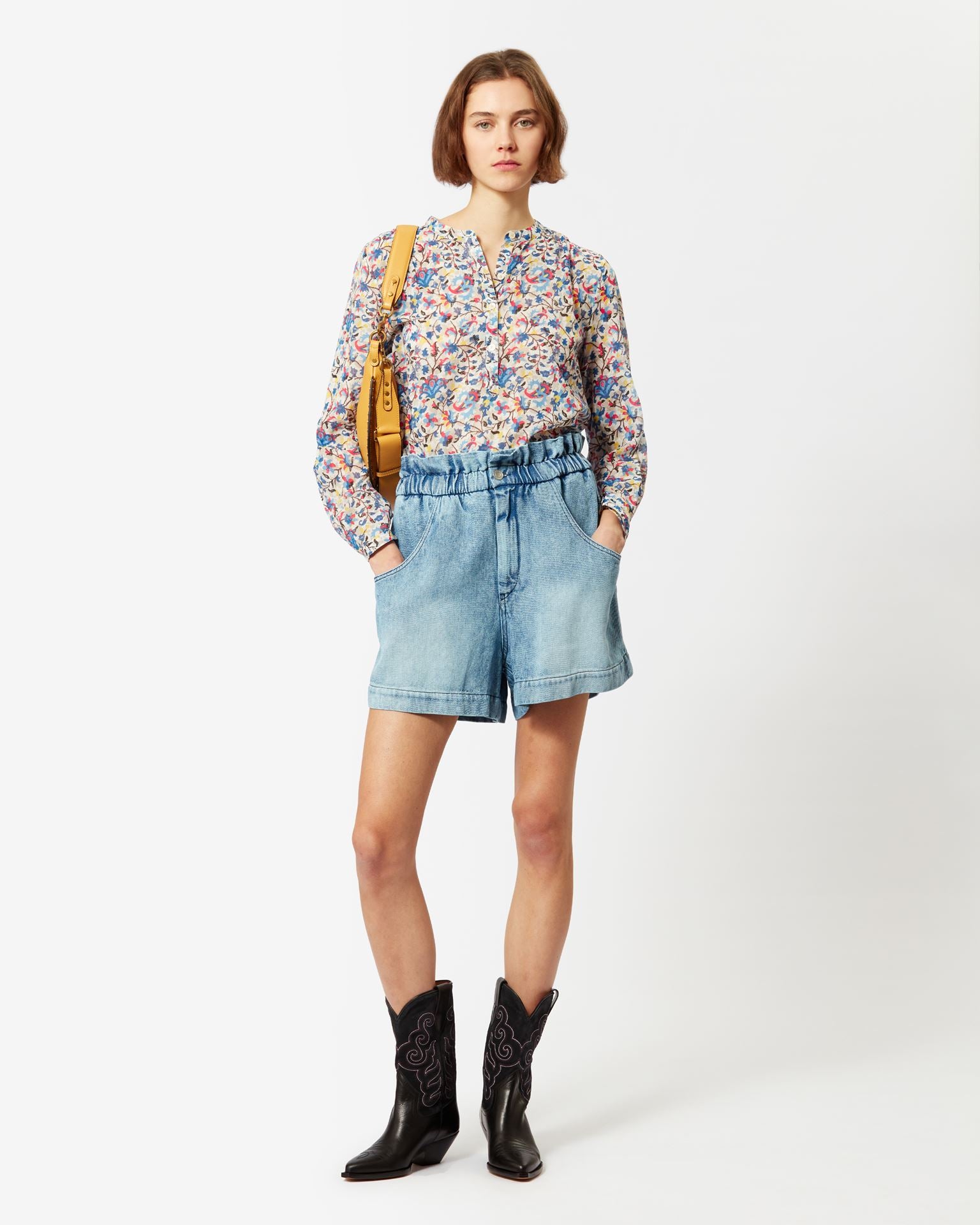 Maria Top in White/Blue