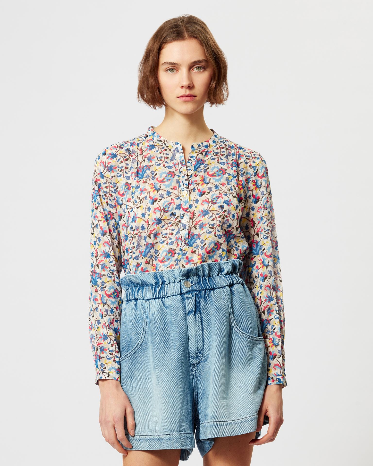 Maria Top in White/Blue