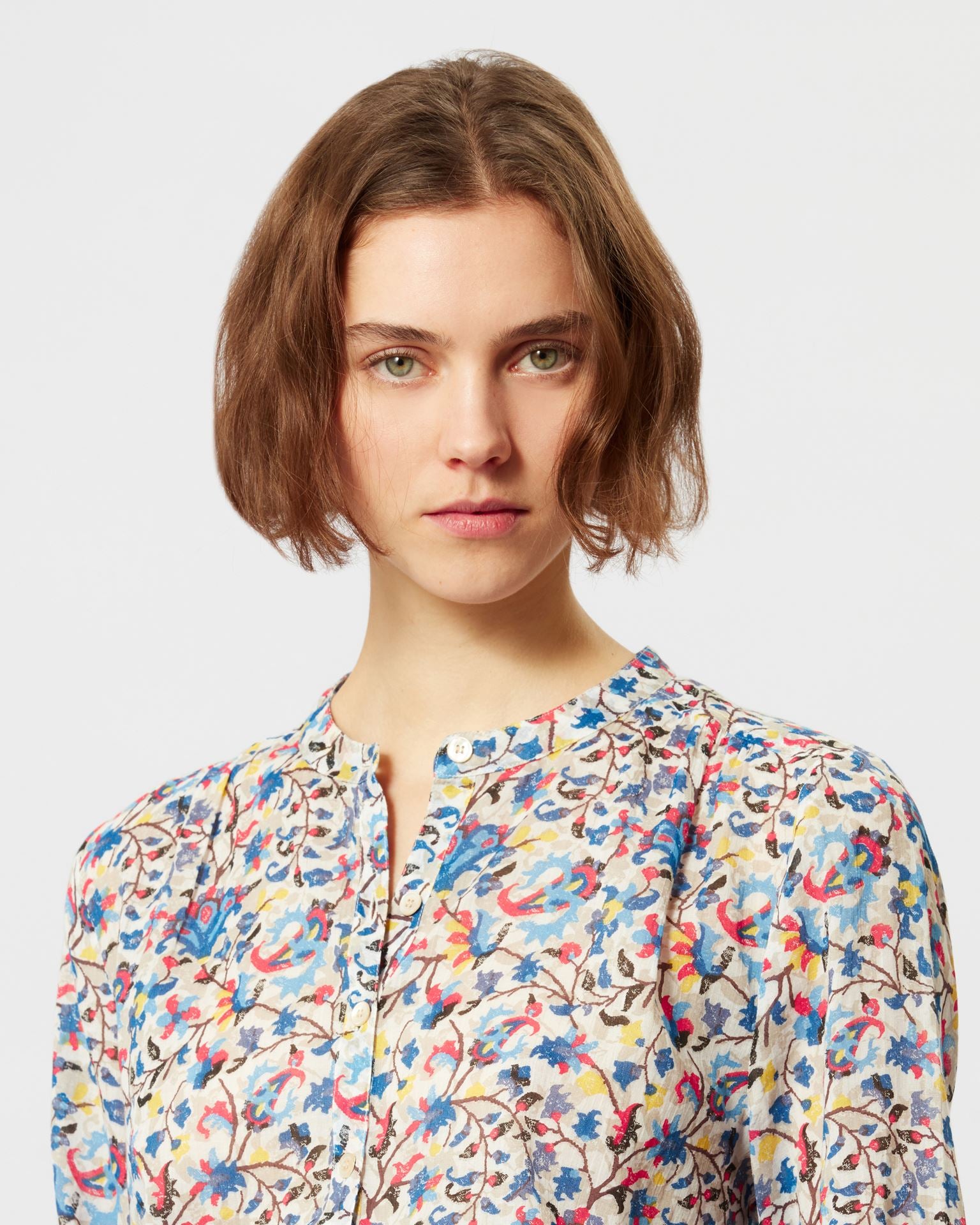 Maria Top in White/Blue