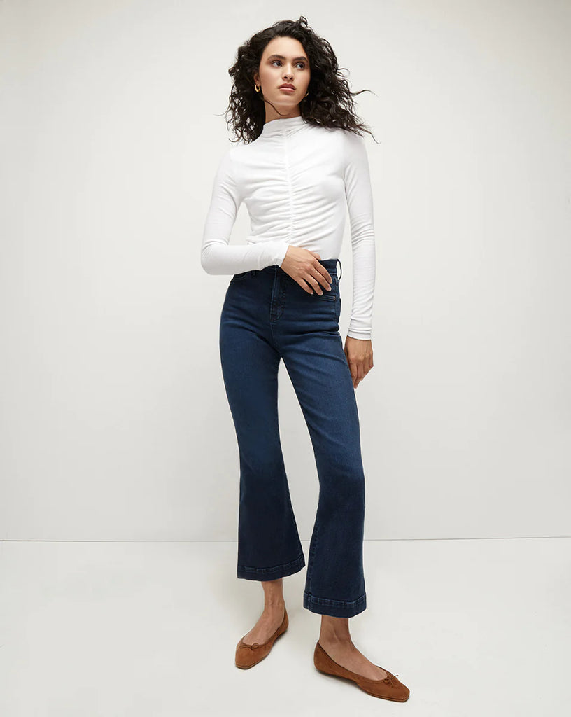 Theresa Ruched Turtleneck in White