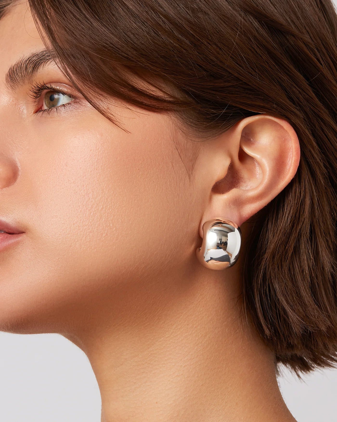 Gemma Hoop Earrings in Silver