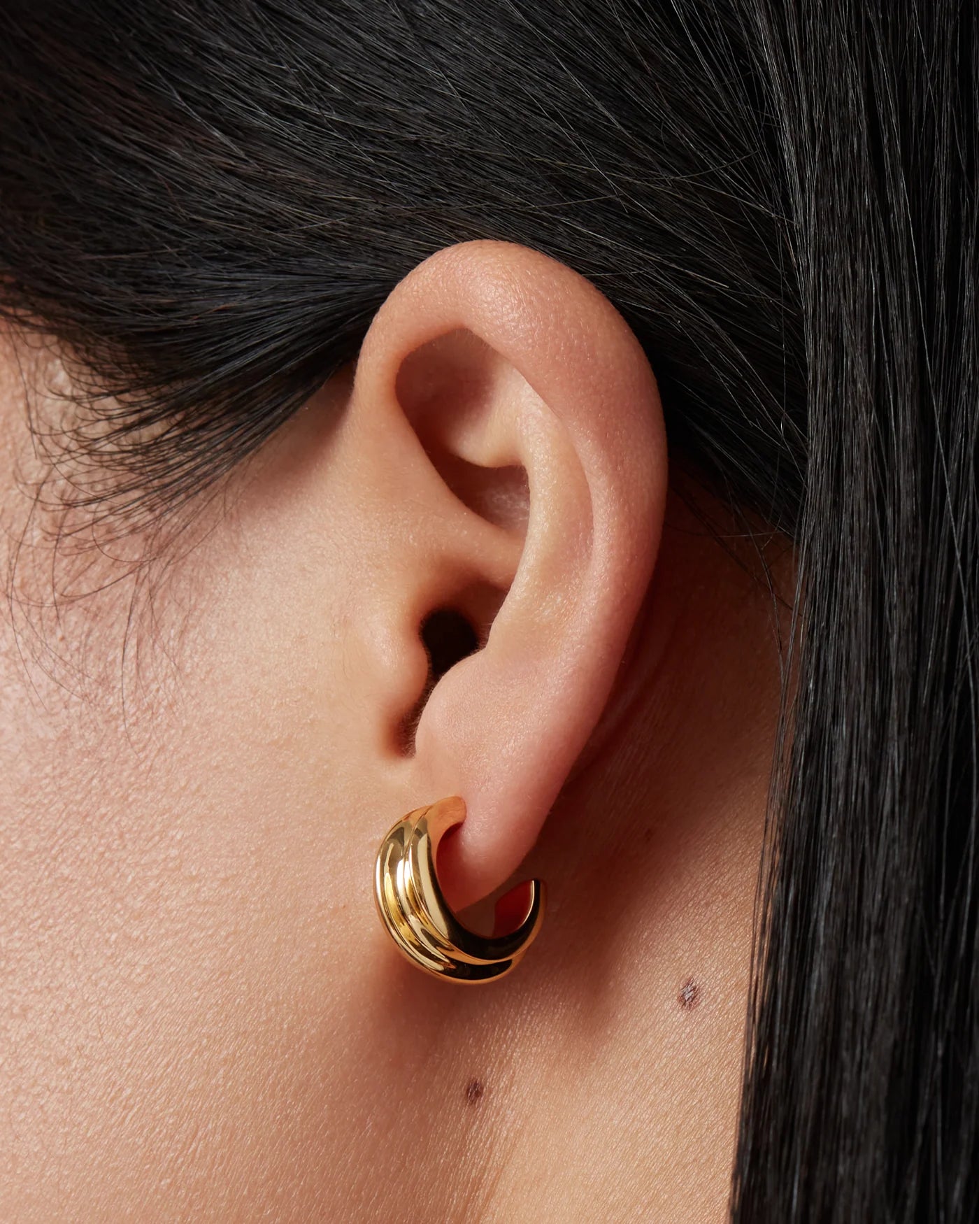 Mini Lennon Hoops in Gold