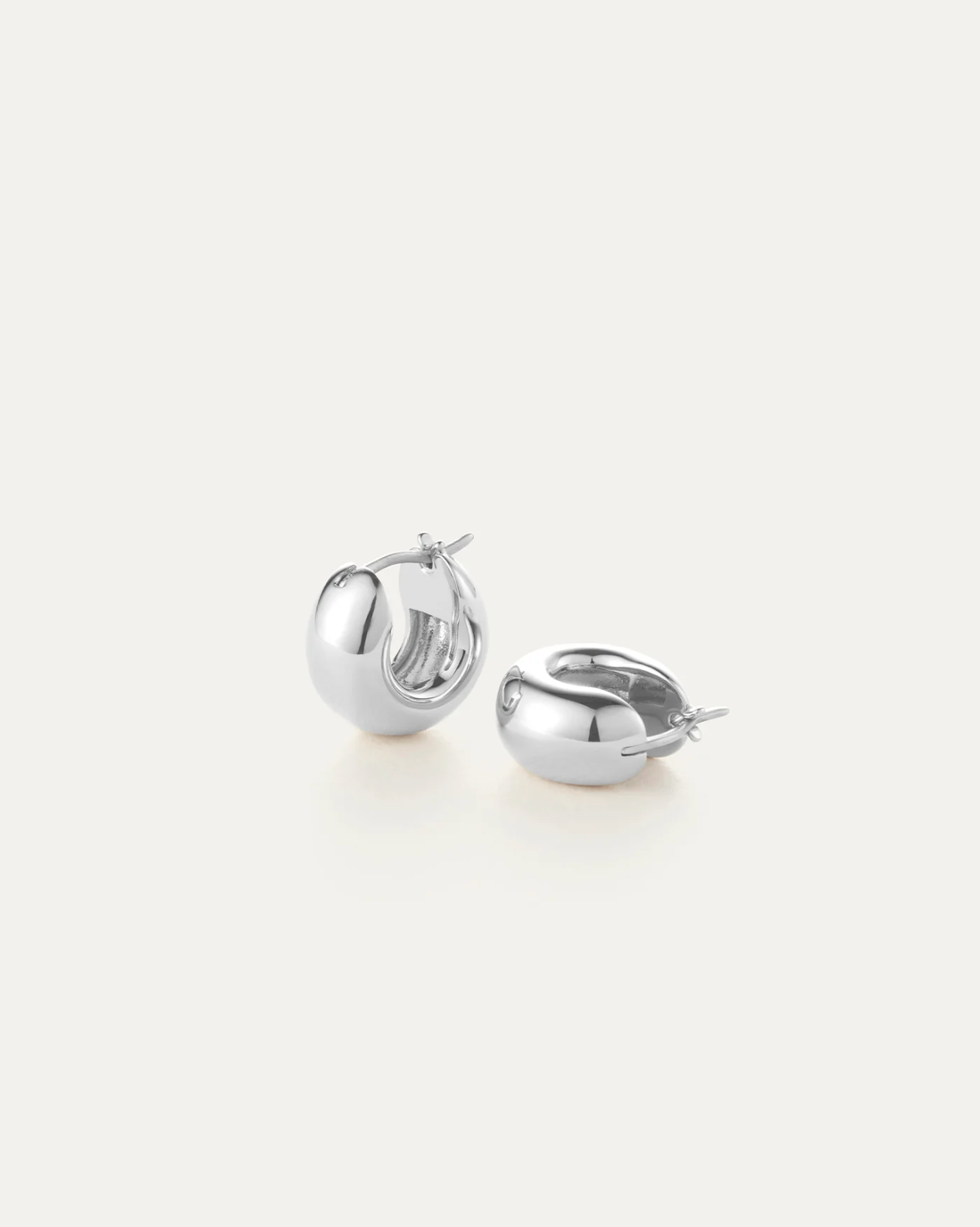Mini Tome Hoop Earrings in Silver