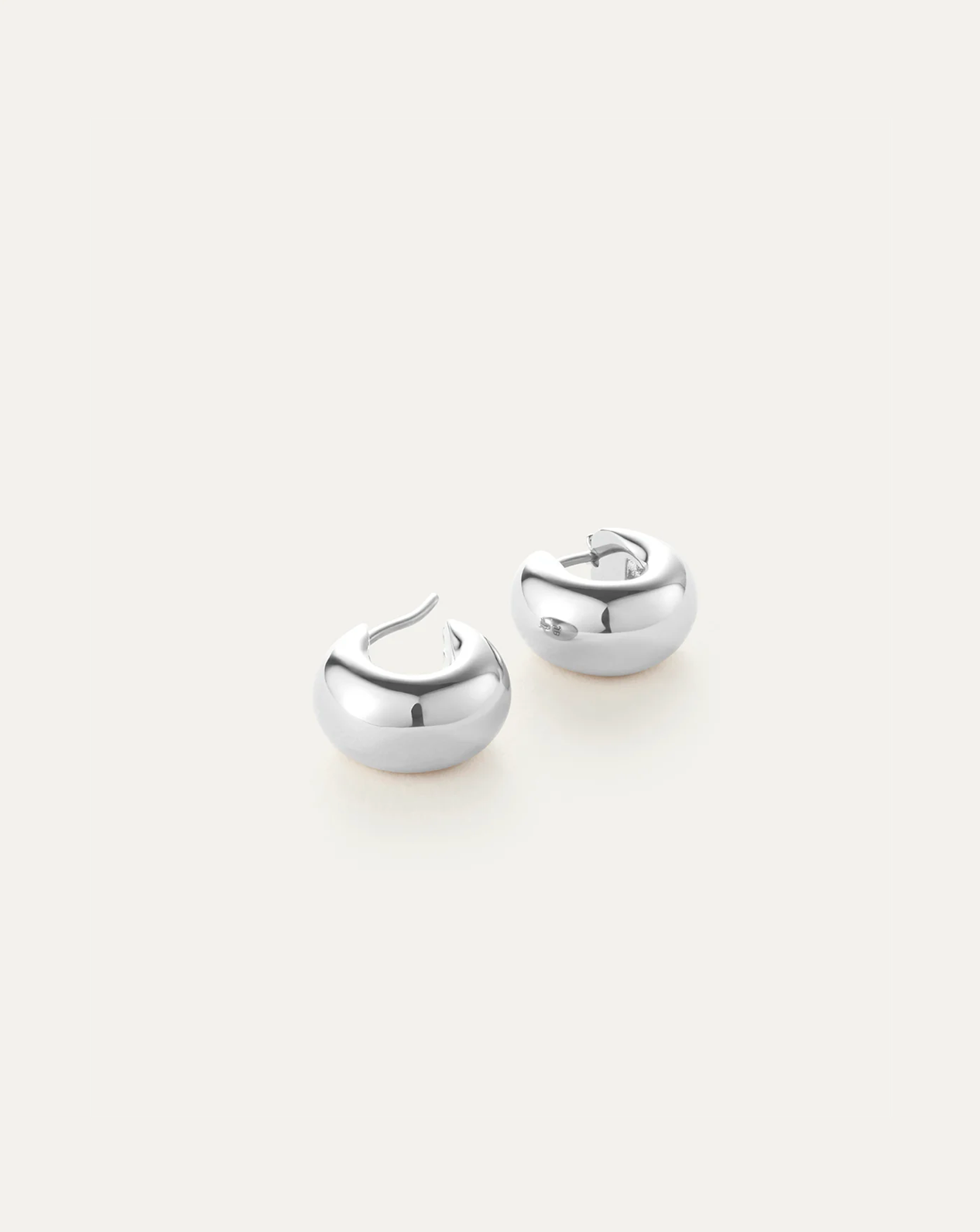 Mini Tome Hoop Earrings in Silver