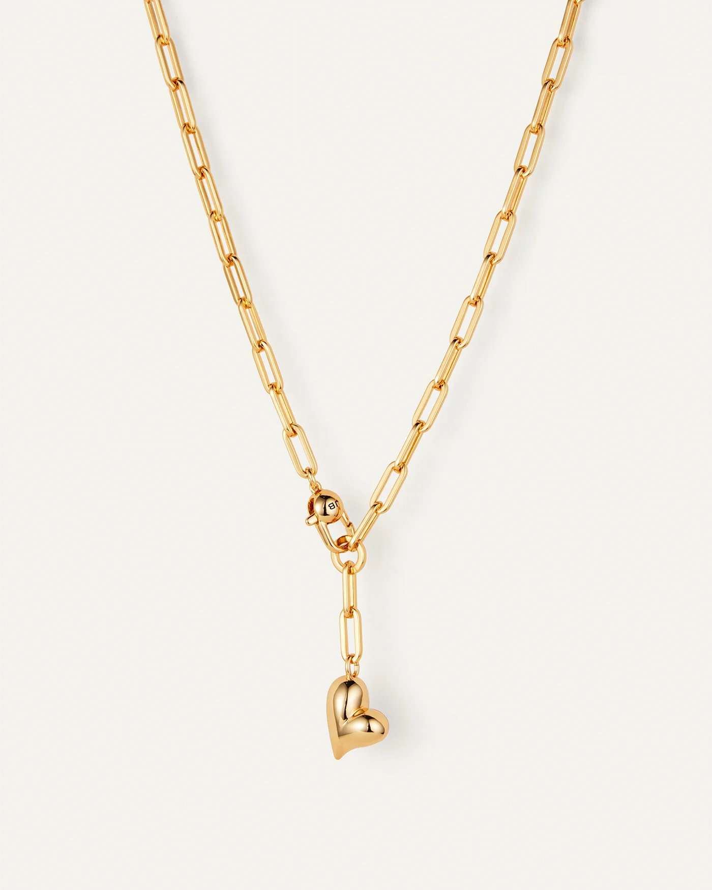 Puffy Heart Necklace in Gold
