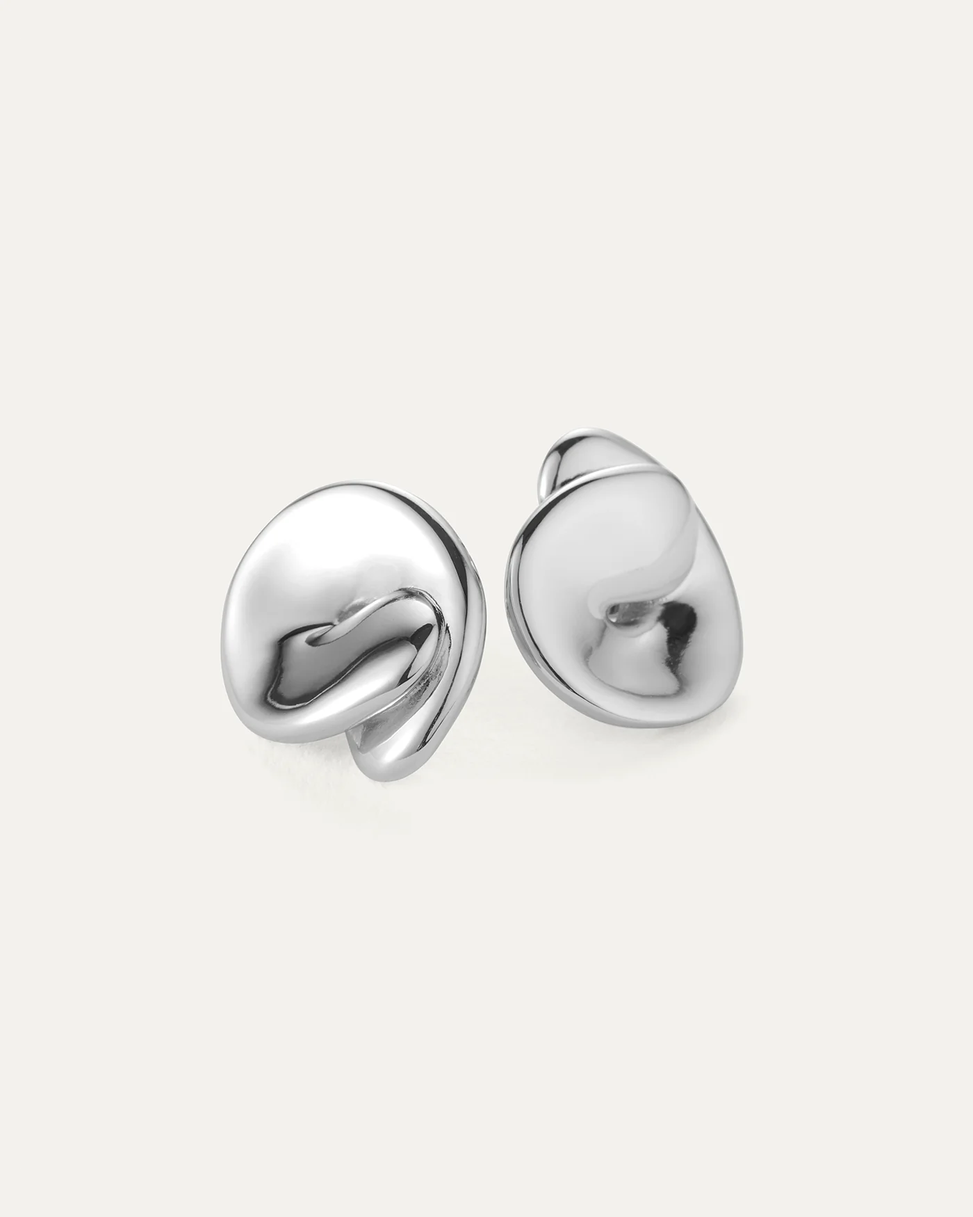 Rio Button Earrings in Silver