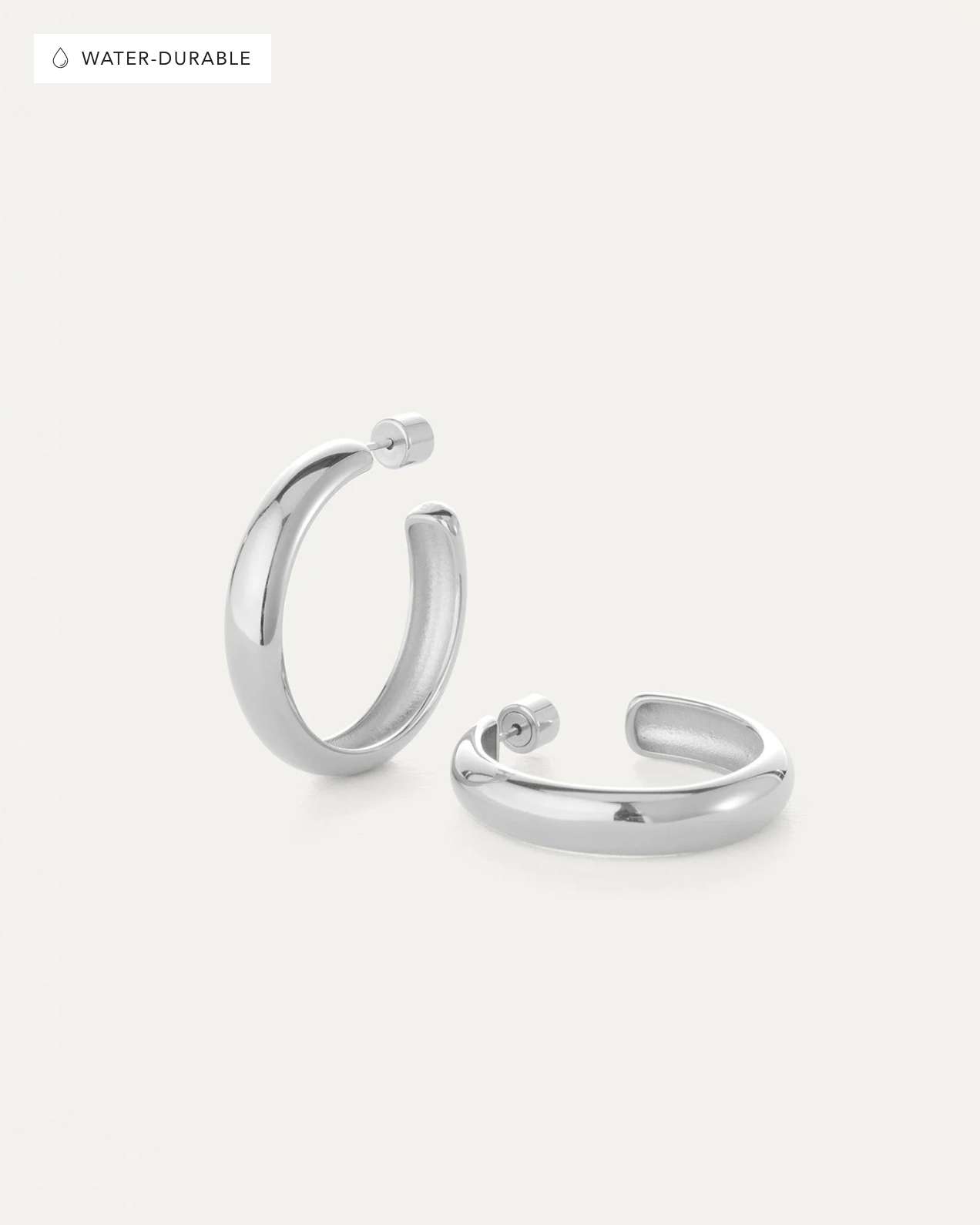Staple Hoops Large in Silver