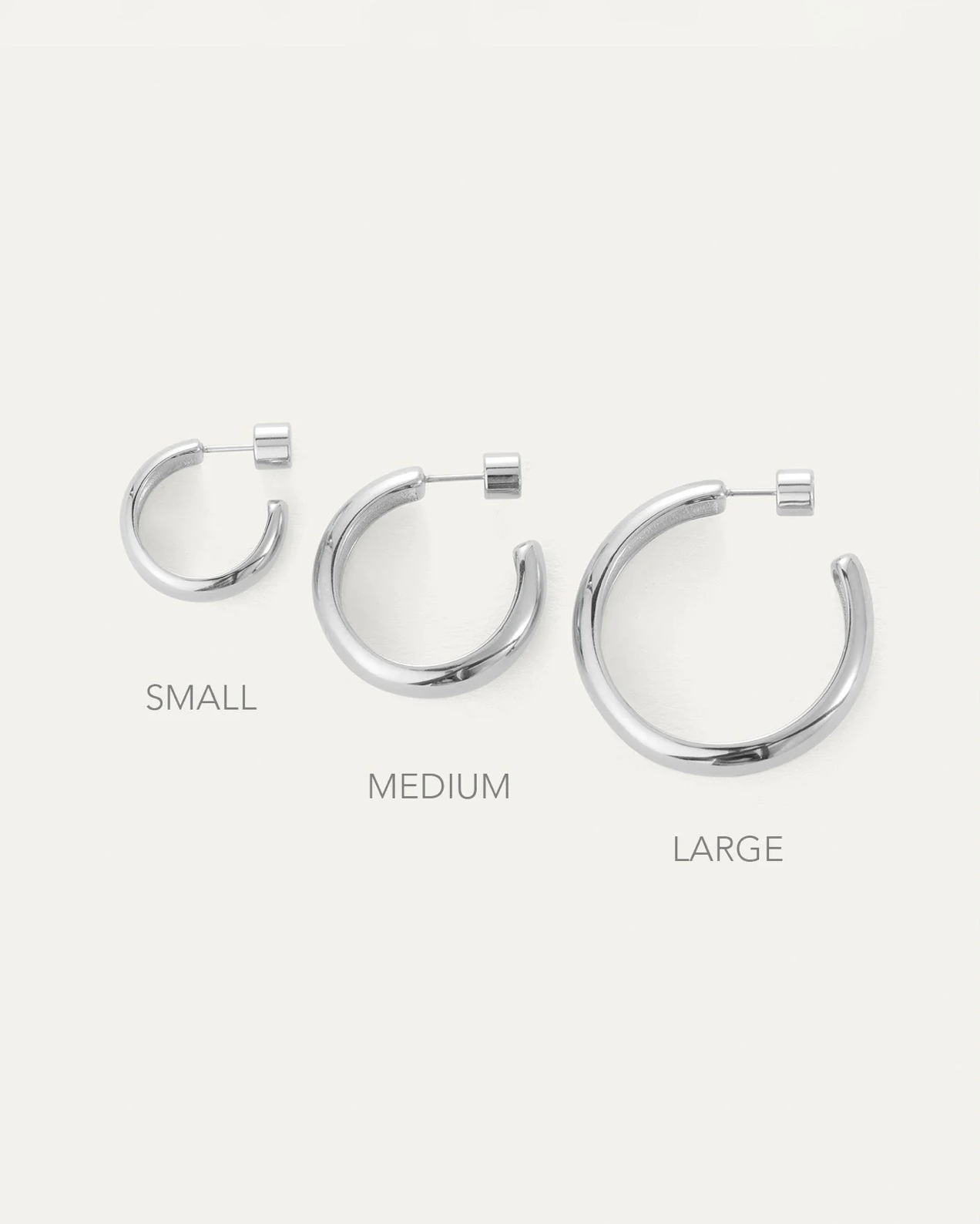 Staple Hoops Large in Silver