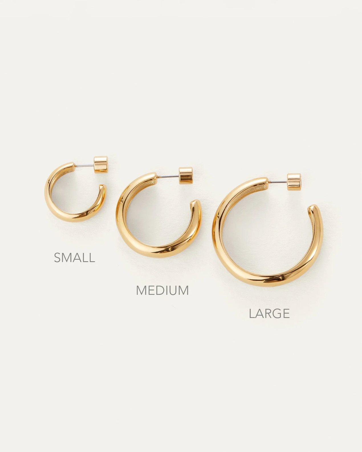 Staple Hoops Medium in Gold