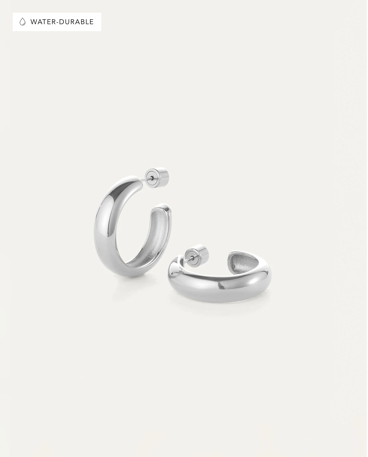 Staple Hoops Medium in Silver