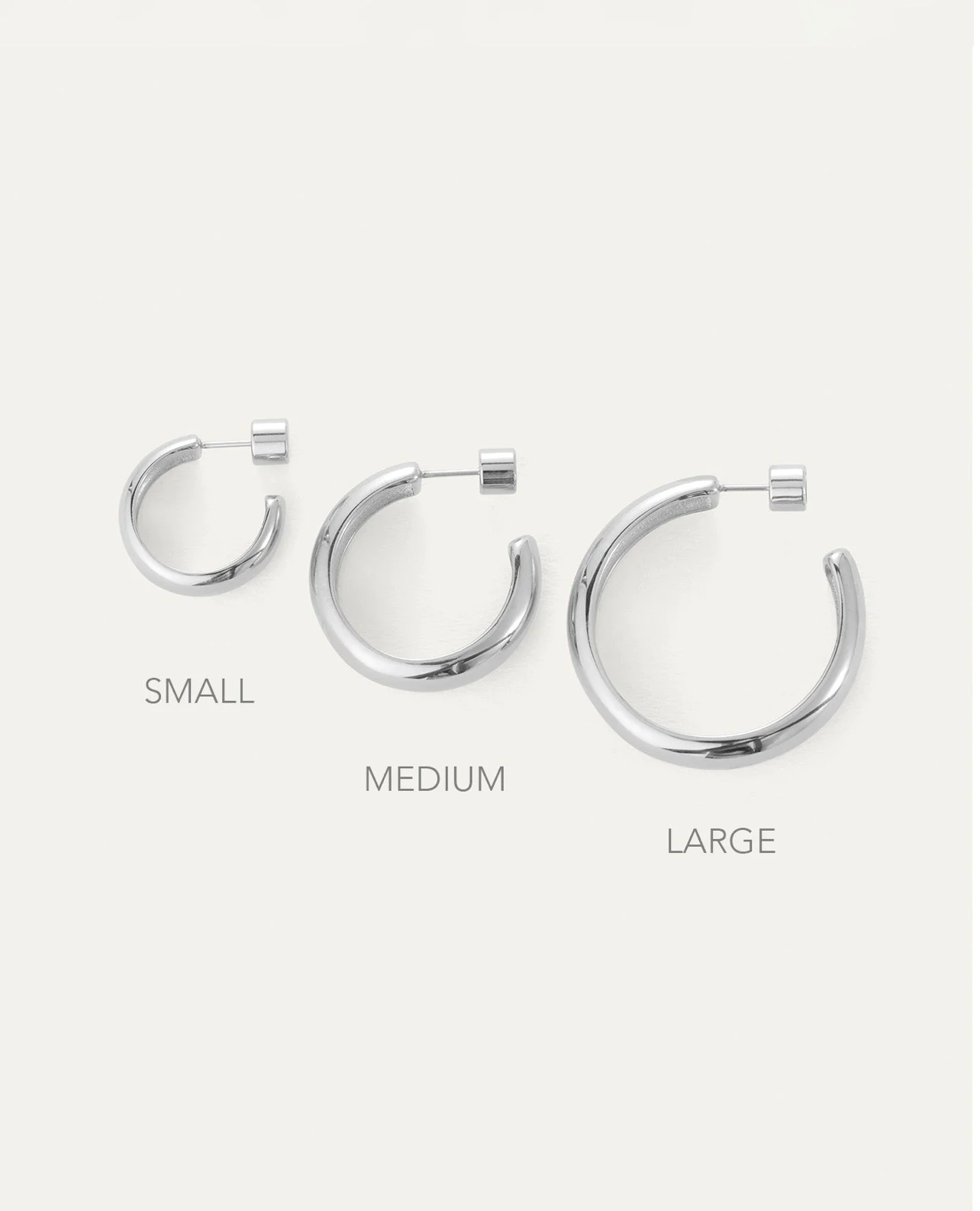 Staple Hoops Medium in Silver