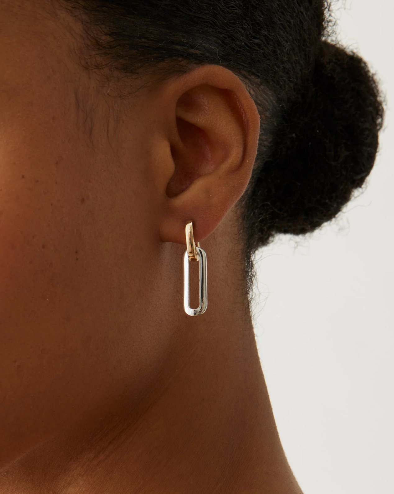 Teeni Detachable Link Earrings in Two Tone