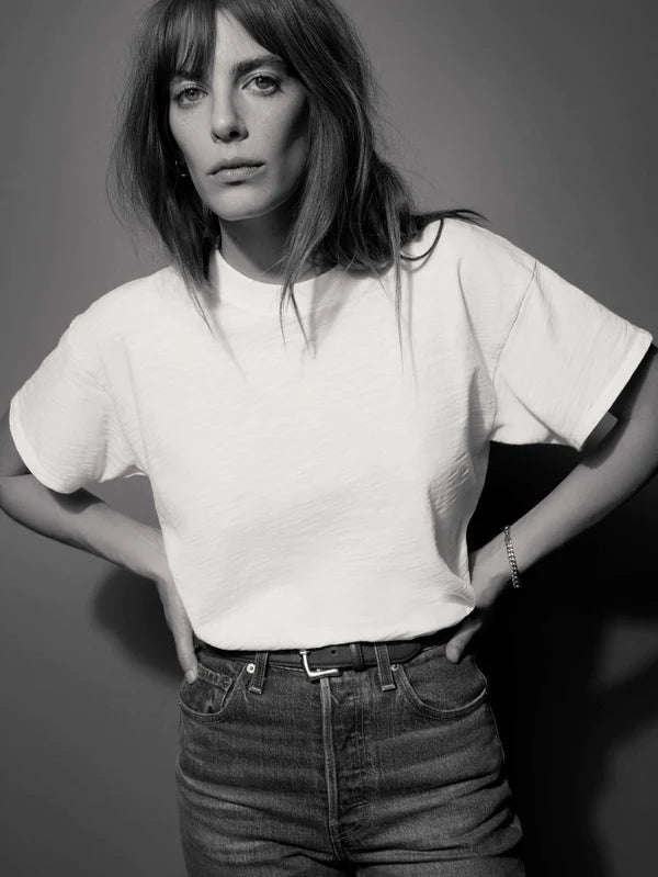 Jessa Boxy Crop in Optic White