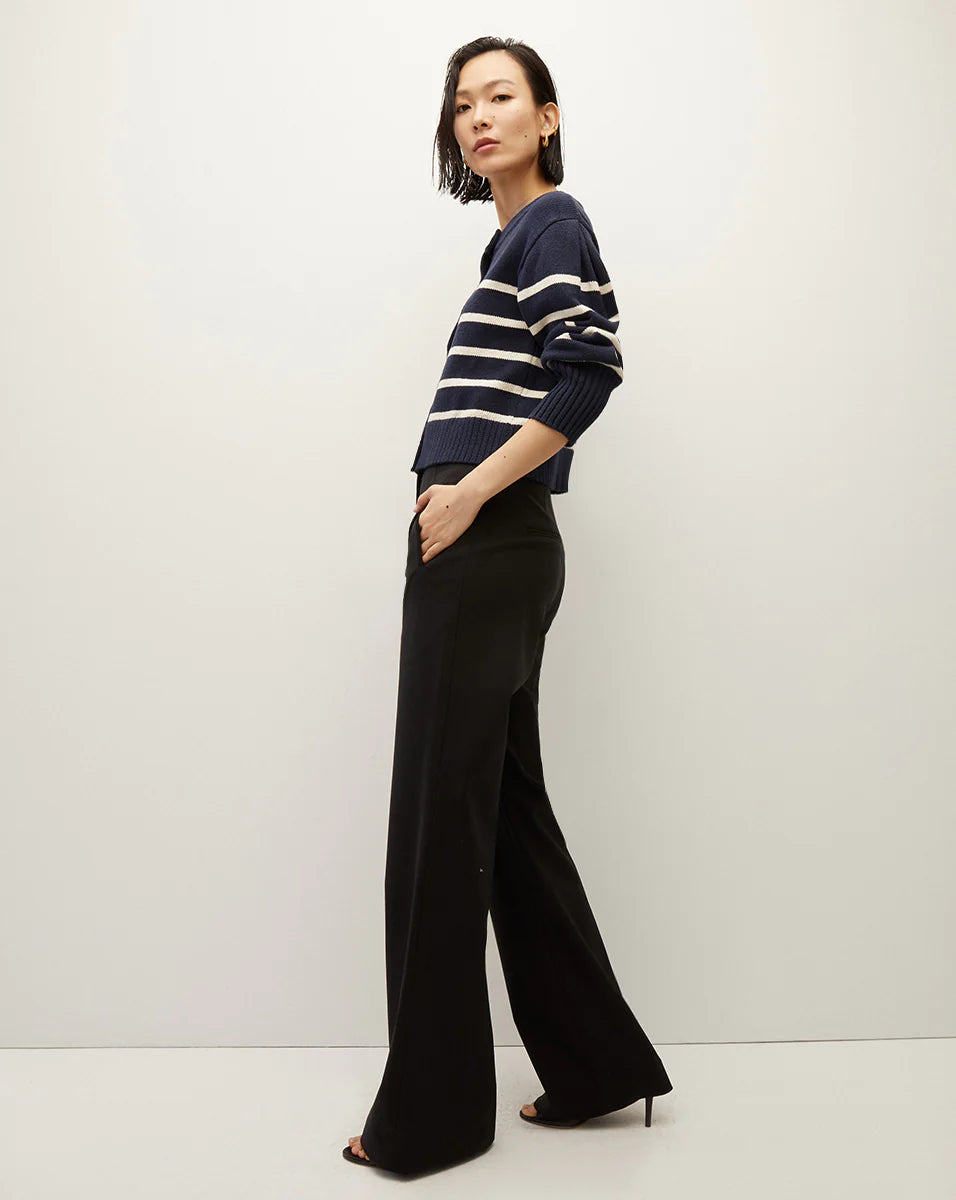 Kylin Striped Cardigan in Navy Ecru