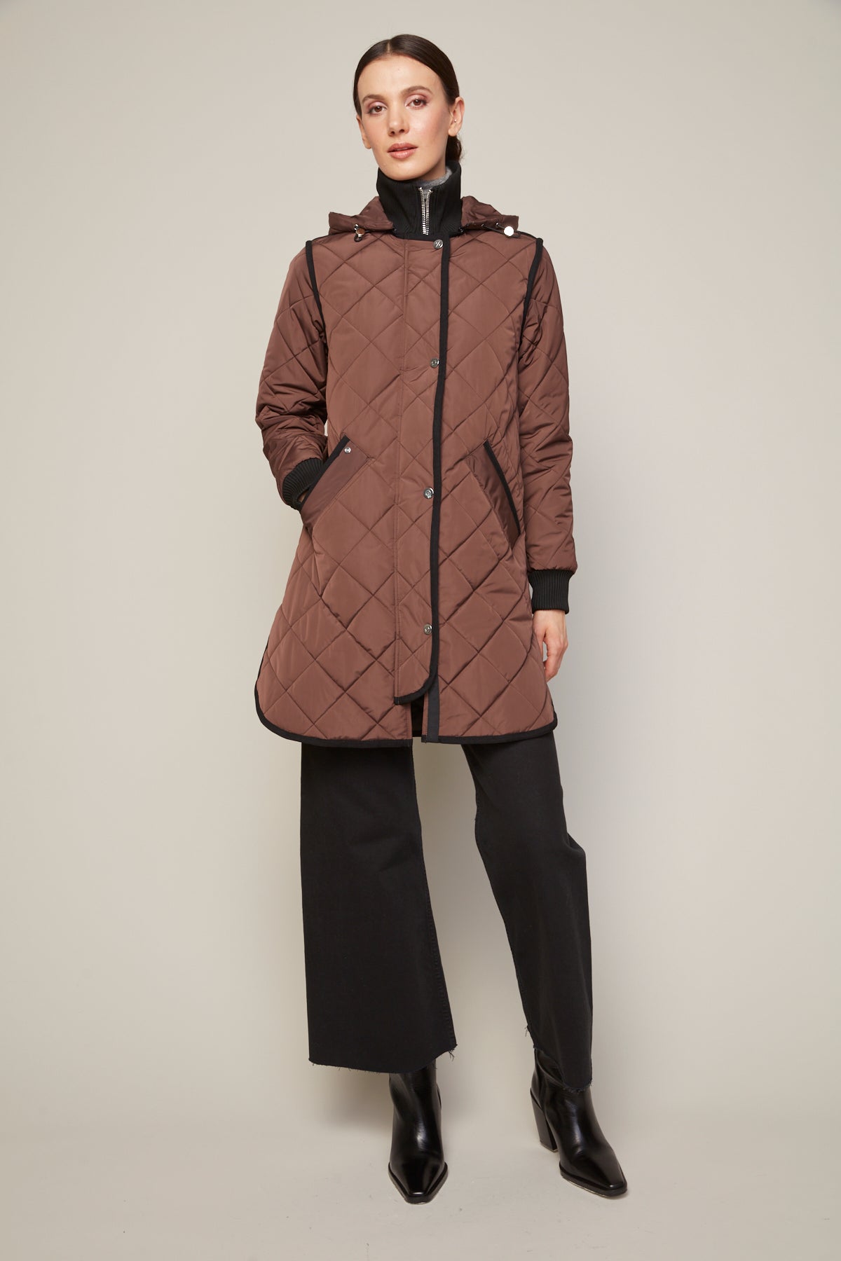 Libby Quilted Coat in Java