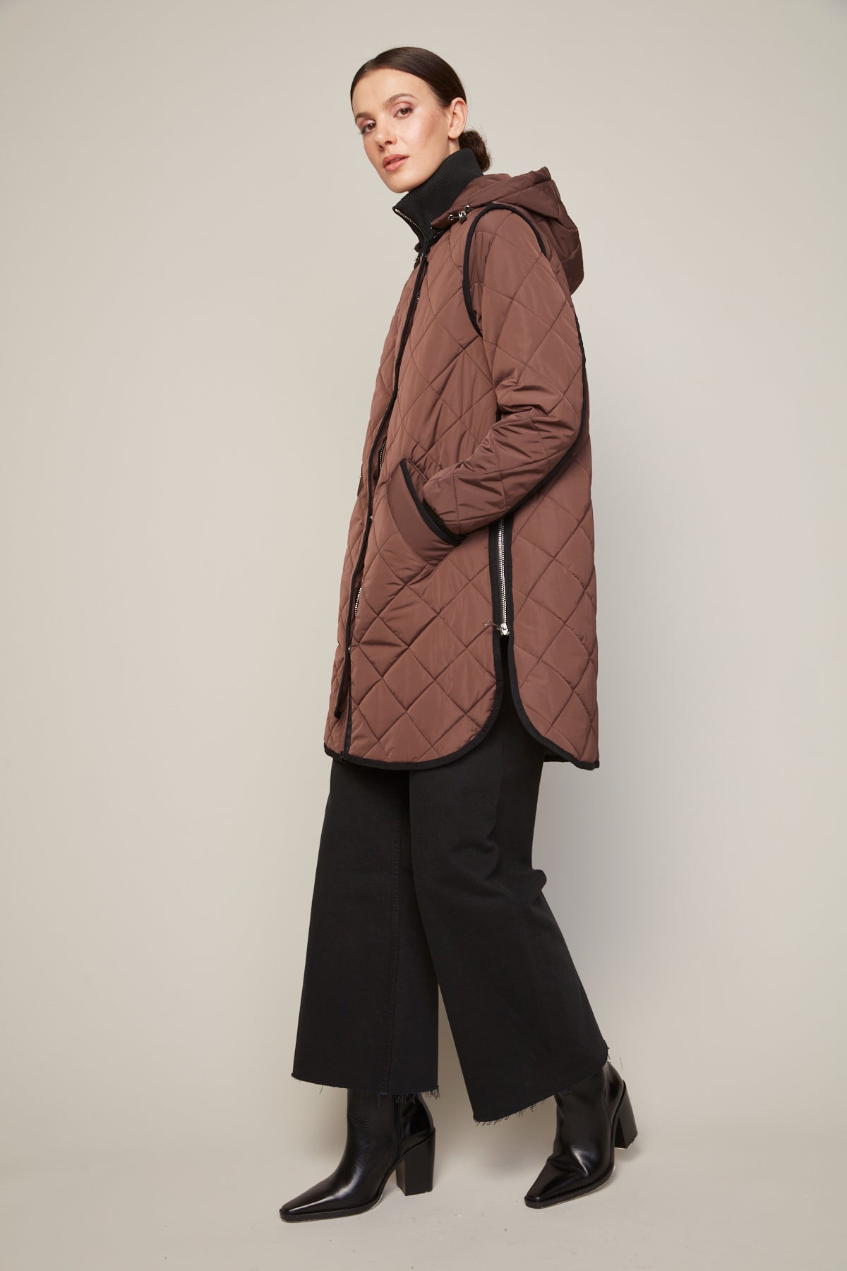 Libby Quilted Coat in Java