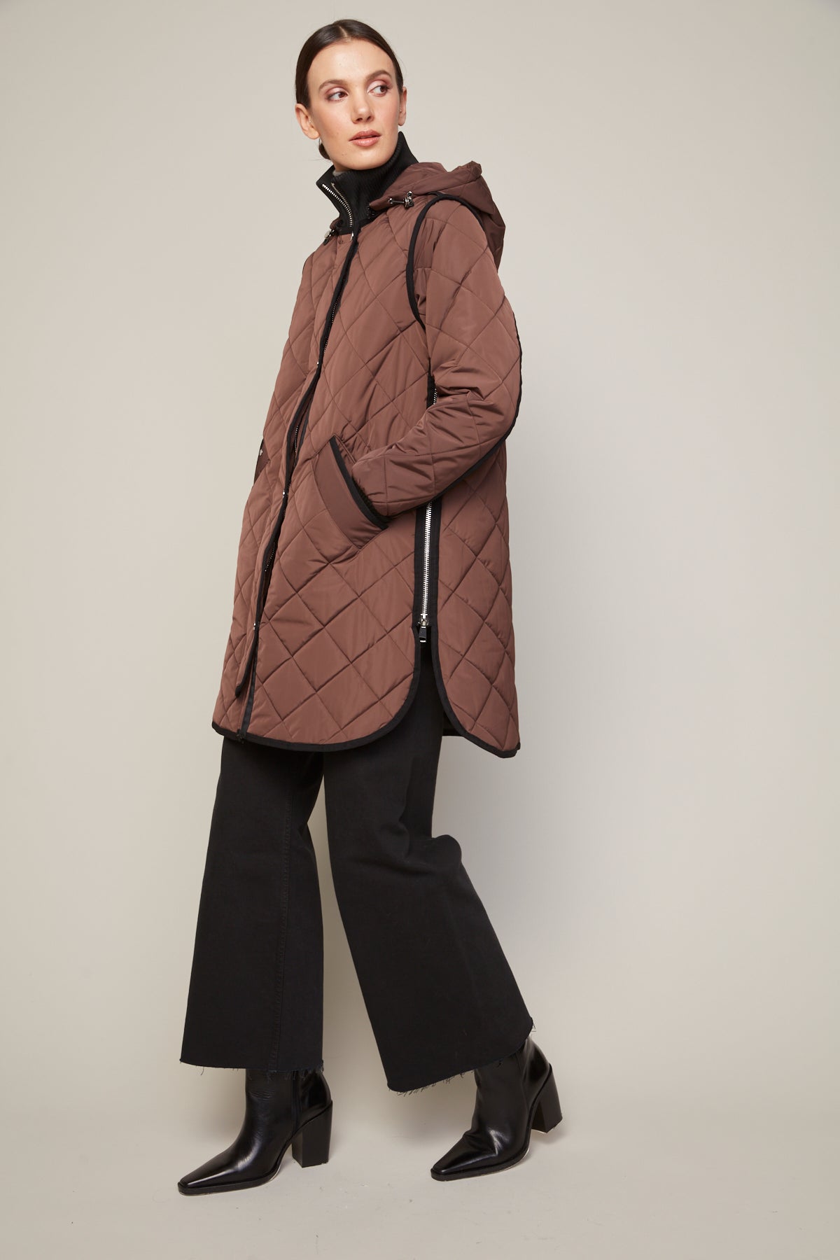 Libby Quilted Coat in Java