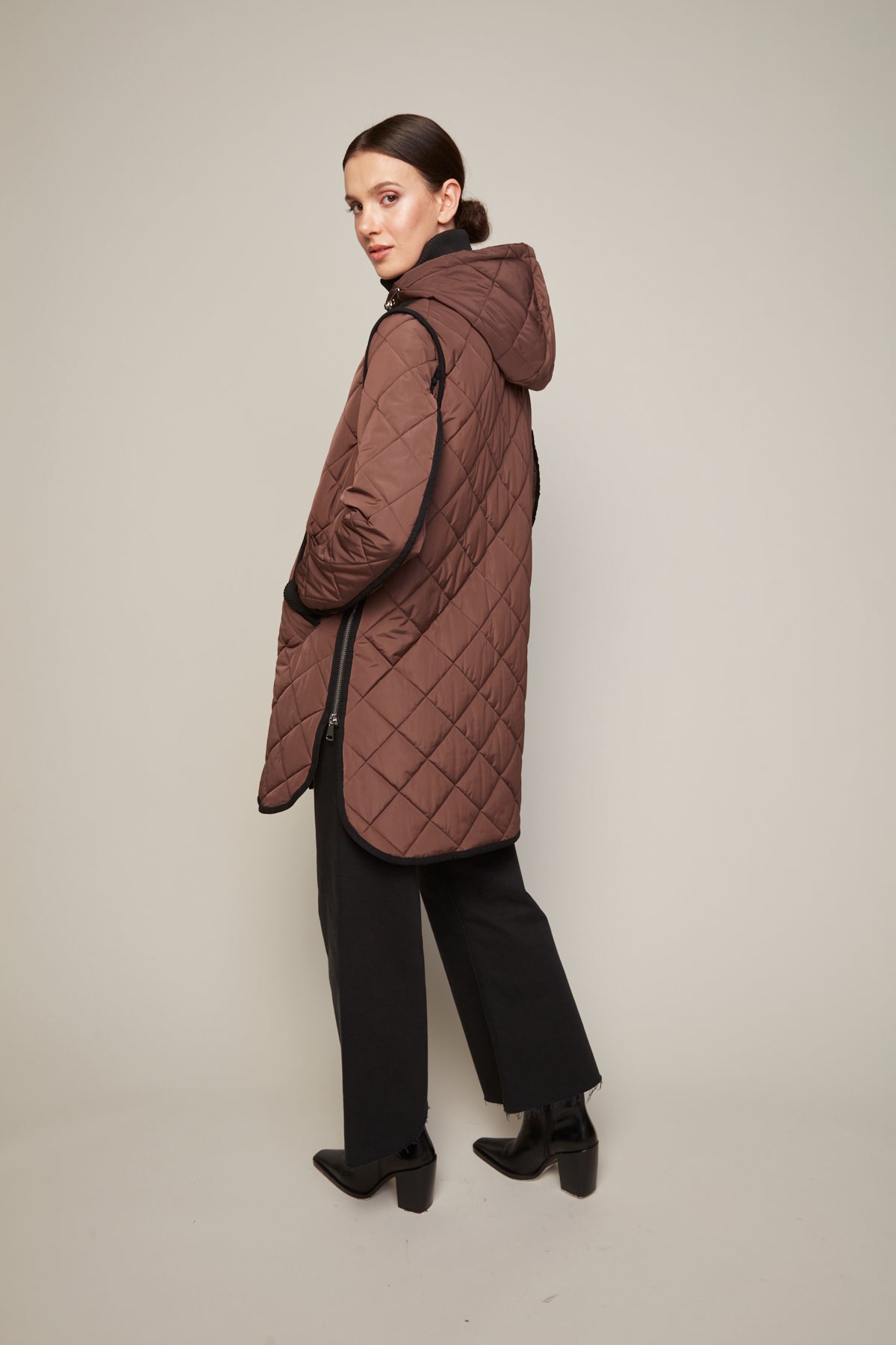 Libby Quilted Coat in Java