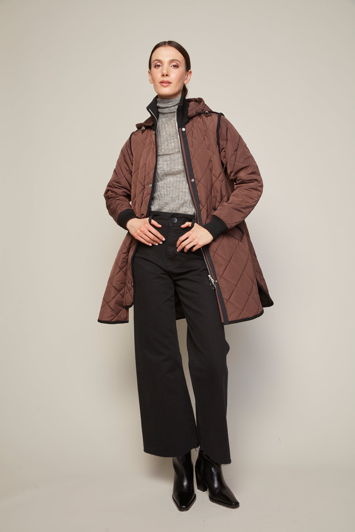 Libby Quilted Coat in Java