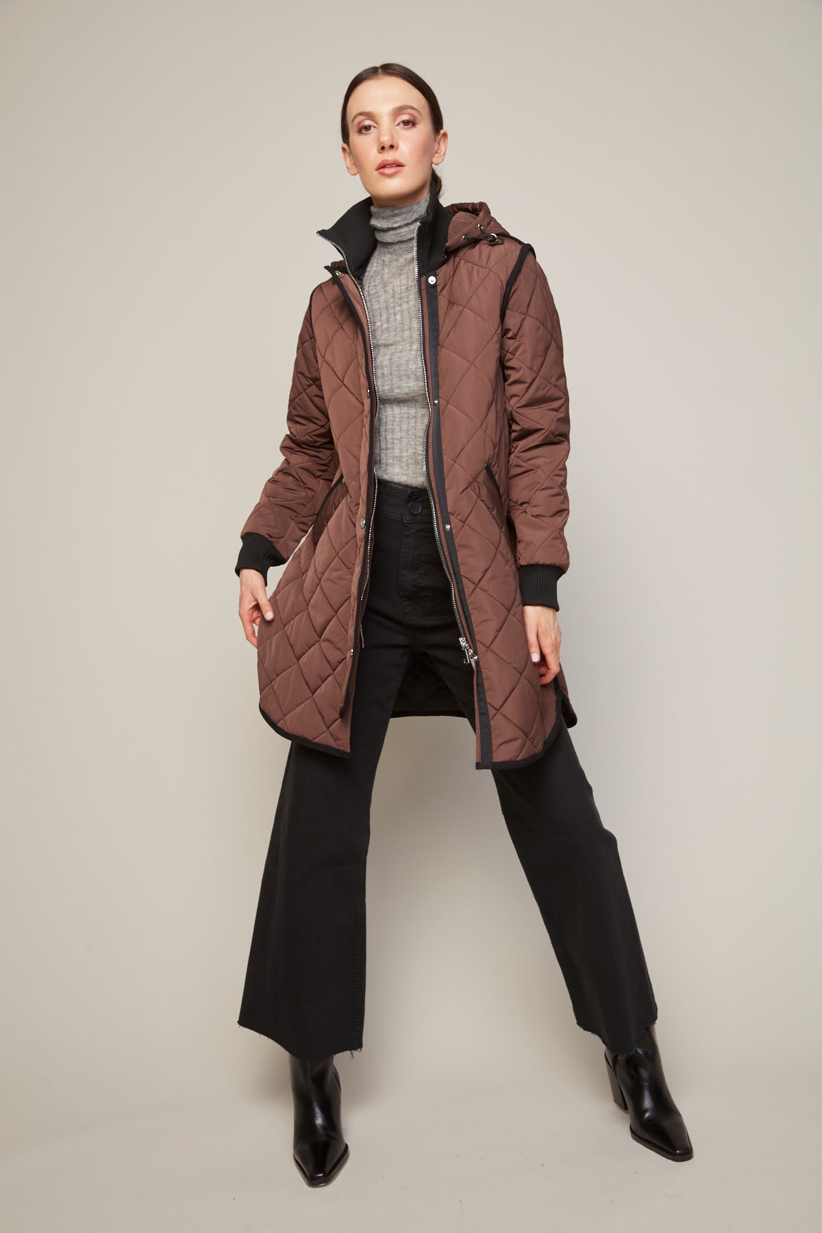 Libby Quilted Coat in Java