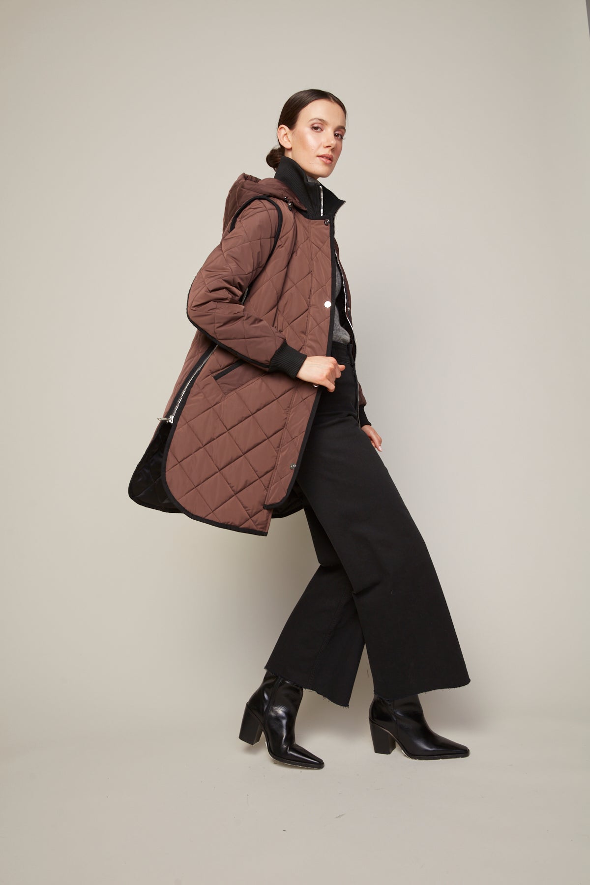 Libby Quilted Coat in Java