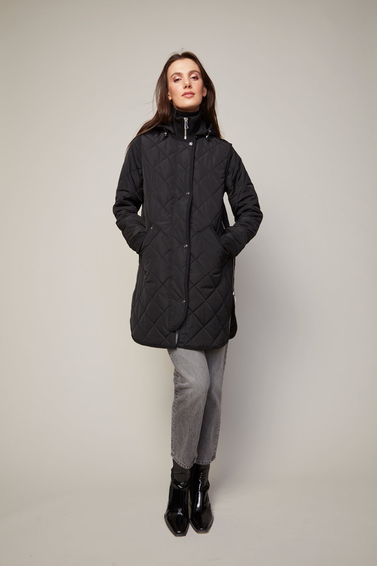 Libby Quilted Coat in Black