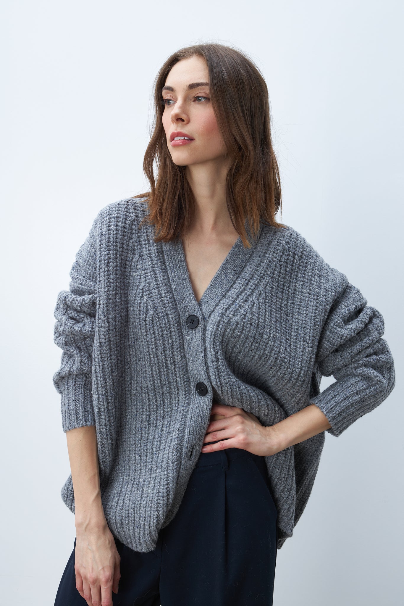 Libby Cardigan in Heather Daze