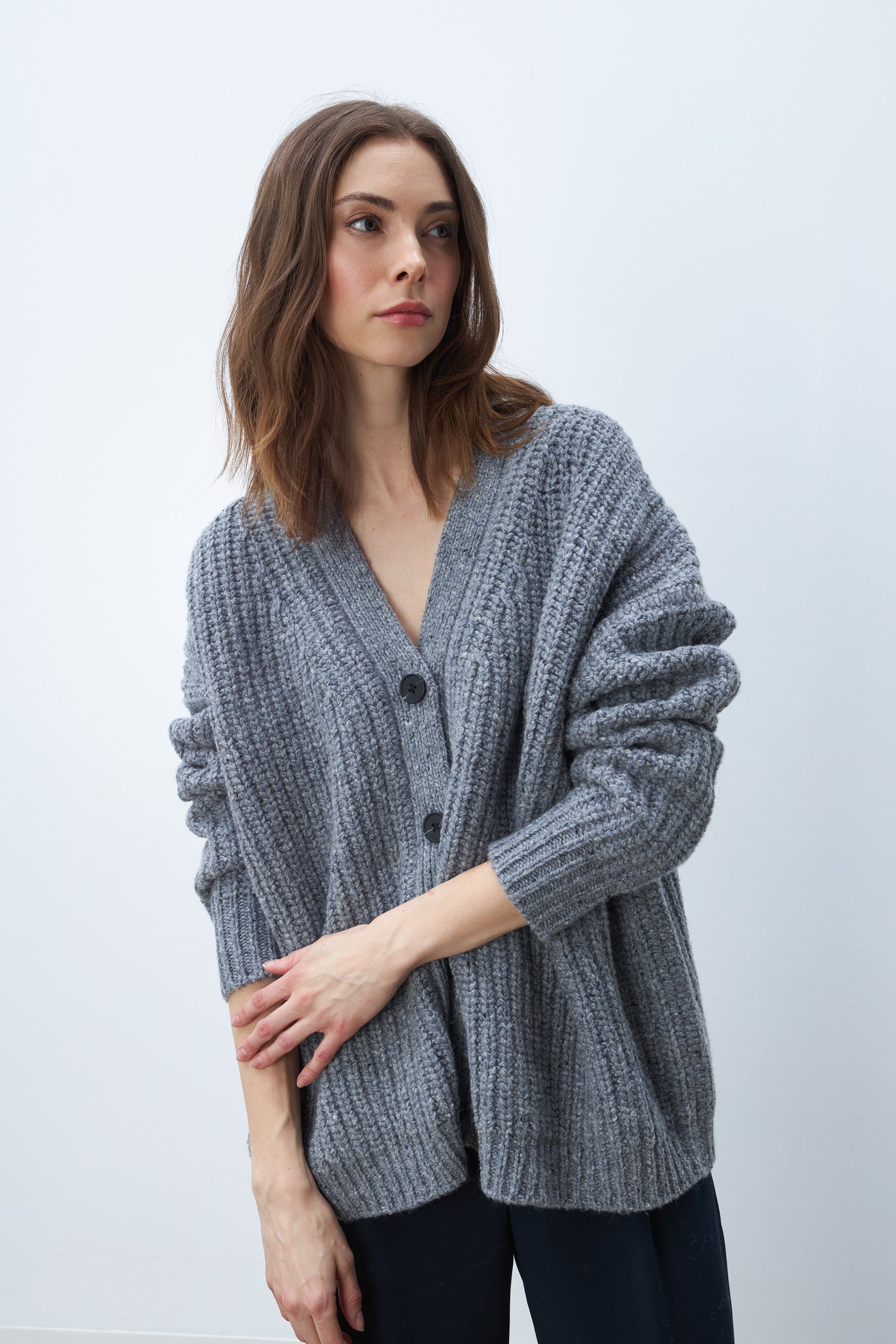 Libby Cardigan in Heather Daze