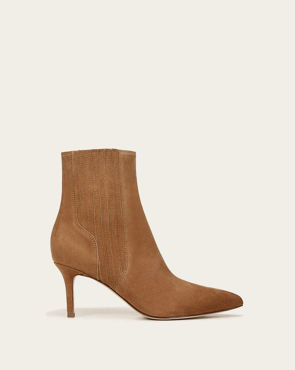 Lisa Mid-Heel Suede Bootie in Hazelwood