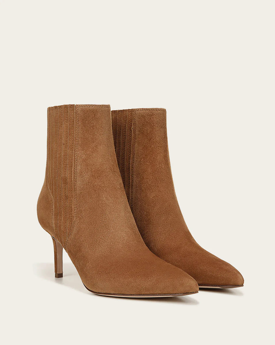 Lisa Mid-Heel Suede Bootie in Hazelwood