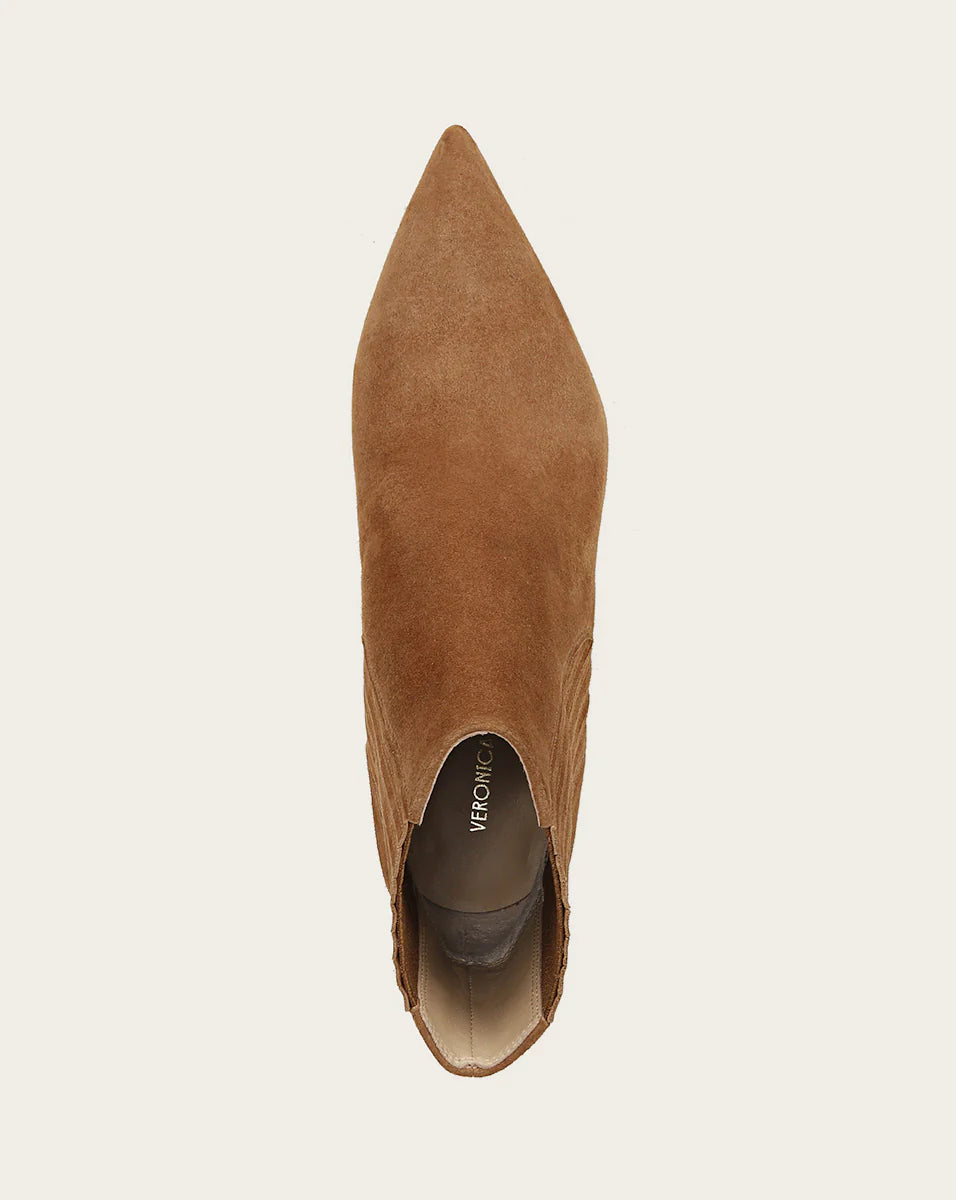 Lisa Mid-Heel Suede Bootie in Hazelwood
